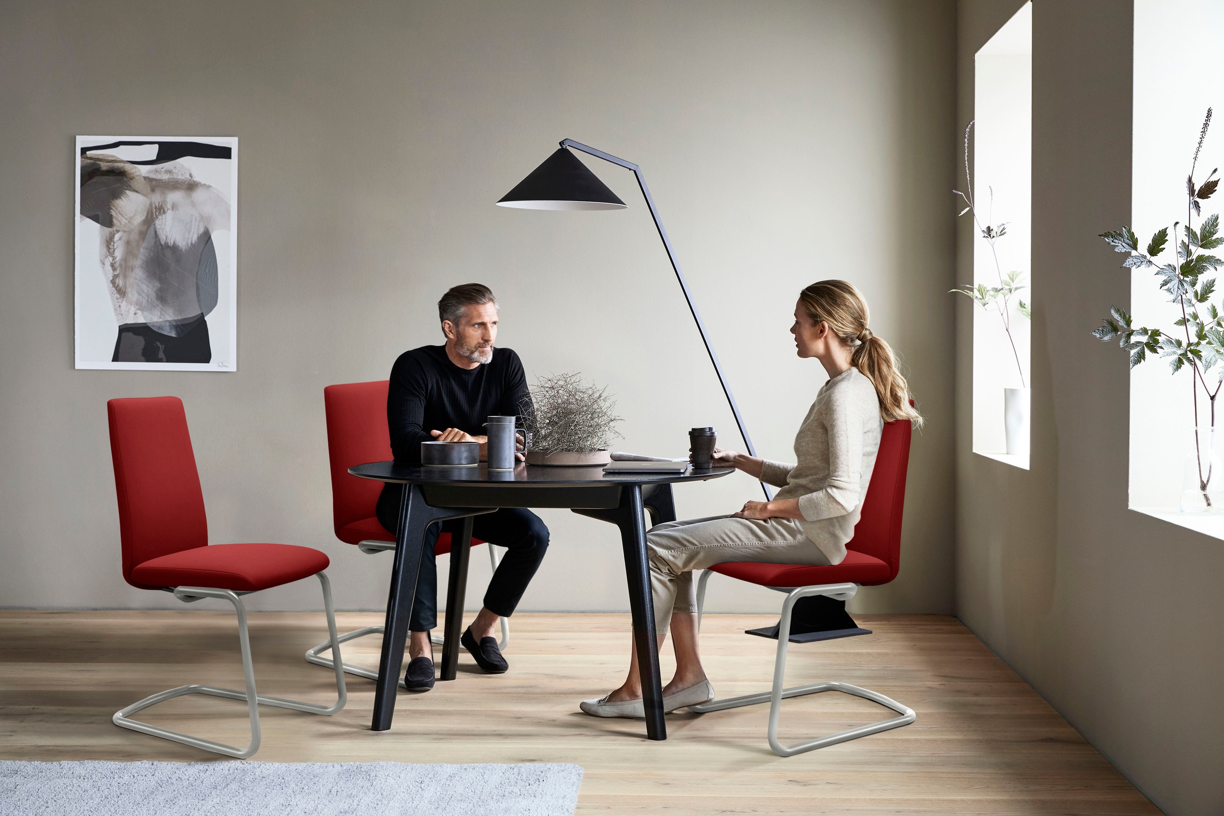 Stressless® Polsterstuhl »Laurel«, Microfaser DINAMICA, Low Back, Größe L, mit Beinen aus Stahl in Schwarz matt
