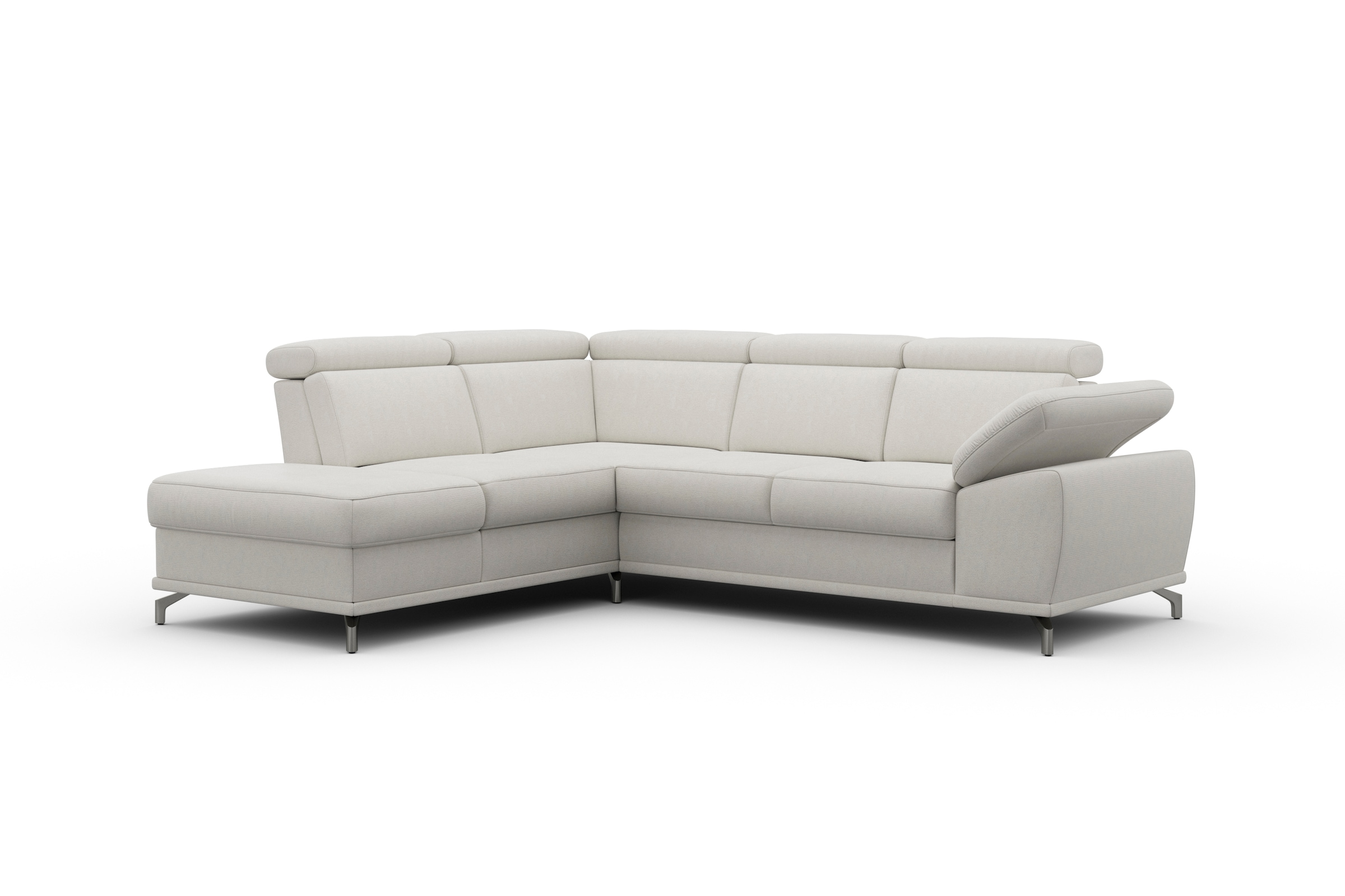 sit&more Ecksofa »Cabrio L-Form, mit Sitztiefenverstellung, Arm- und Kopfteilverstellung«, 3 Nierenkissen, Federkern, optional Bettfunktion und Stauraum