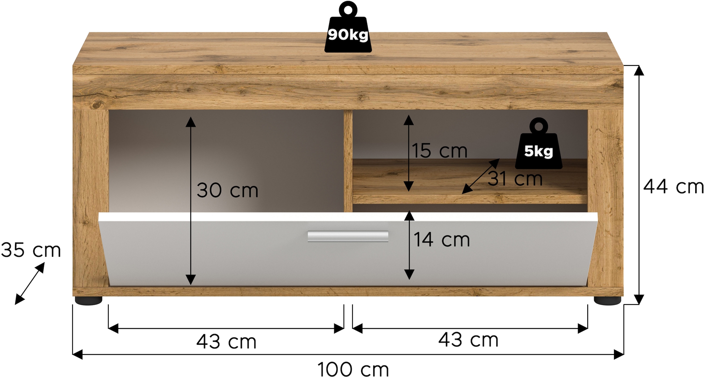 INOSIGN Sitzbank »Aosta Sitzbank«, (1 St.), Sitzbank, B: 100 cm, Flur, Diele, Garderoben