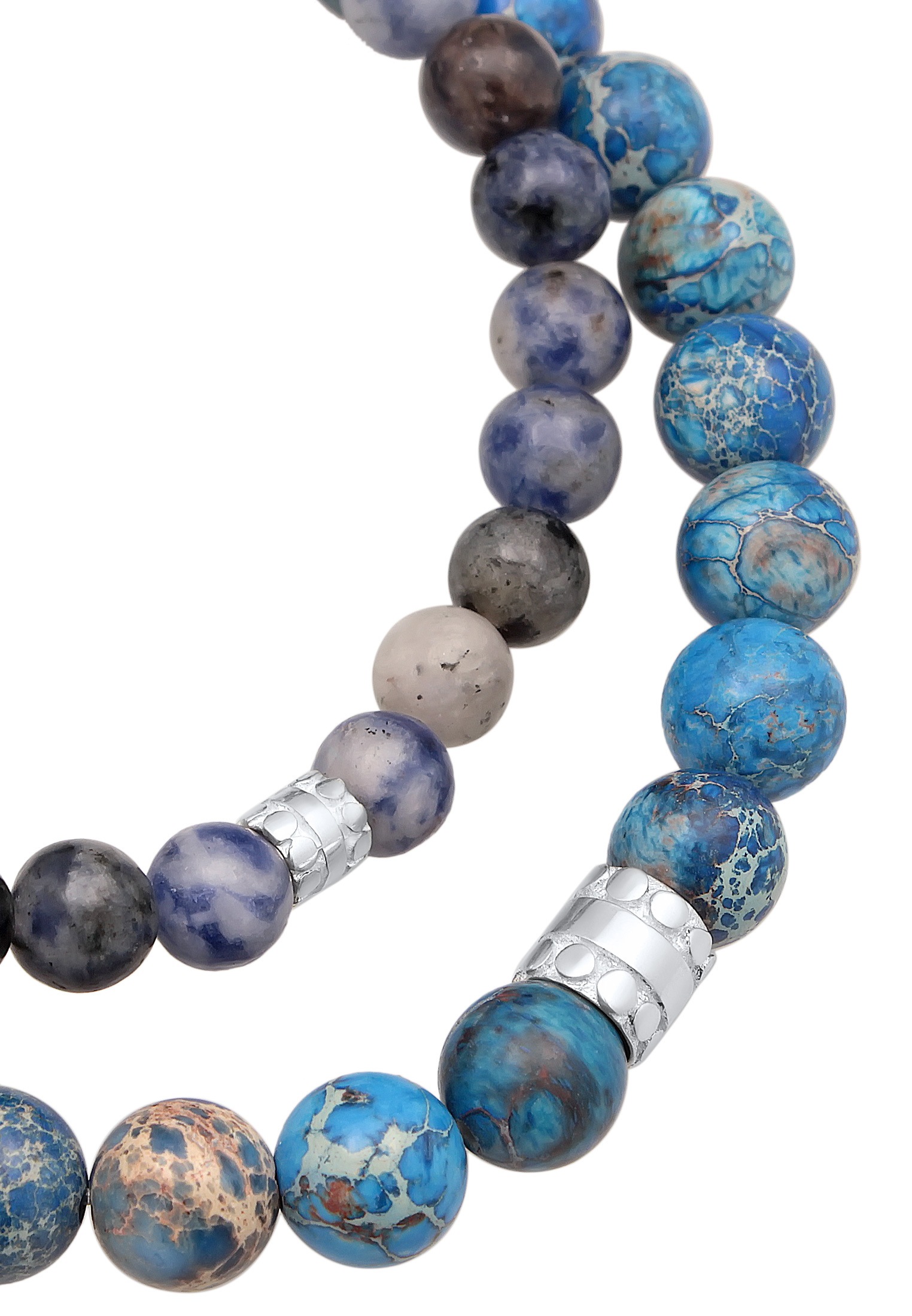 Kuzzoi Armkette »Armband Set aus Achat Edelstein Perlen Beads in 925 Silber«