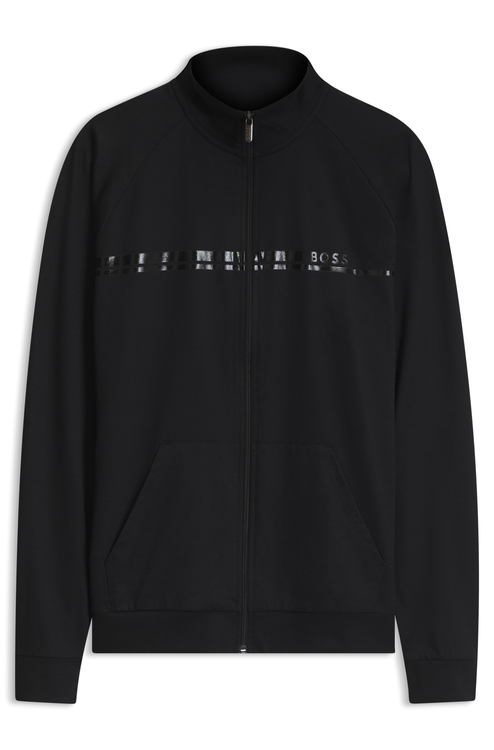 BOSS Sweatjacke "Authentic" mit Streifen und Logo, regular fit