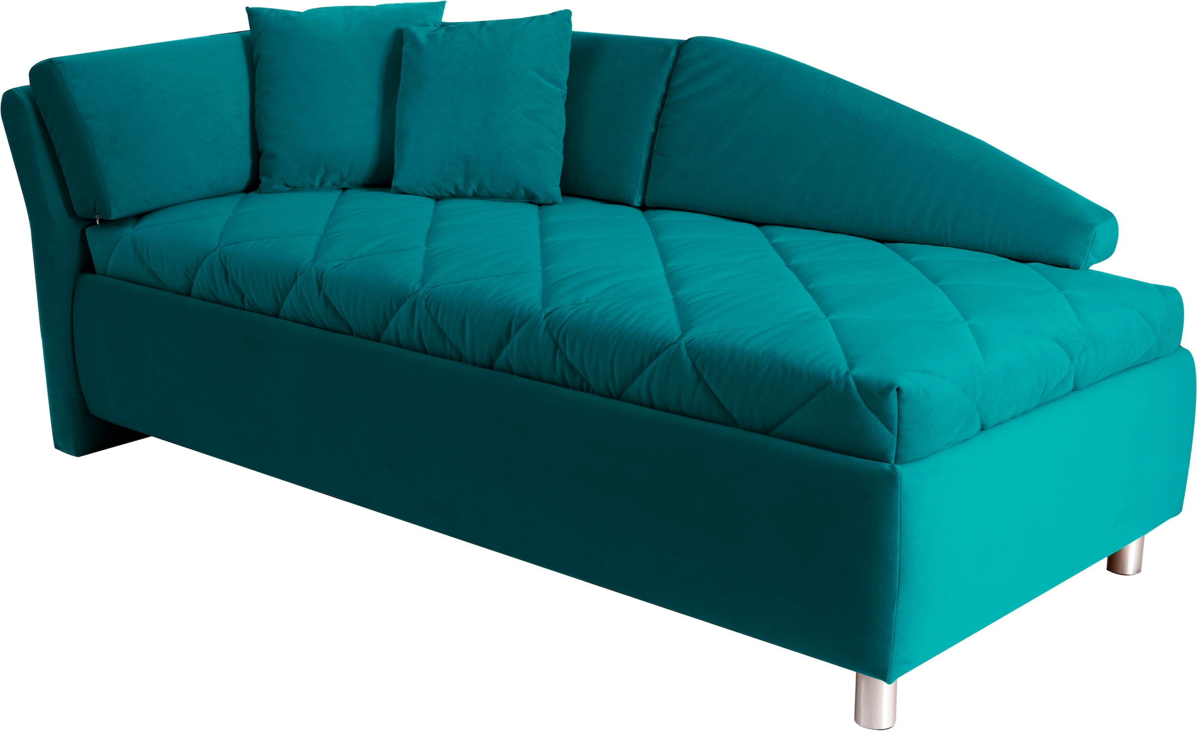 alina Schlafsofa, Bettkasten, Zierkissen-Set aus: 2 Stk. 40x40cm, 1 Stk. 30x30cm