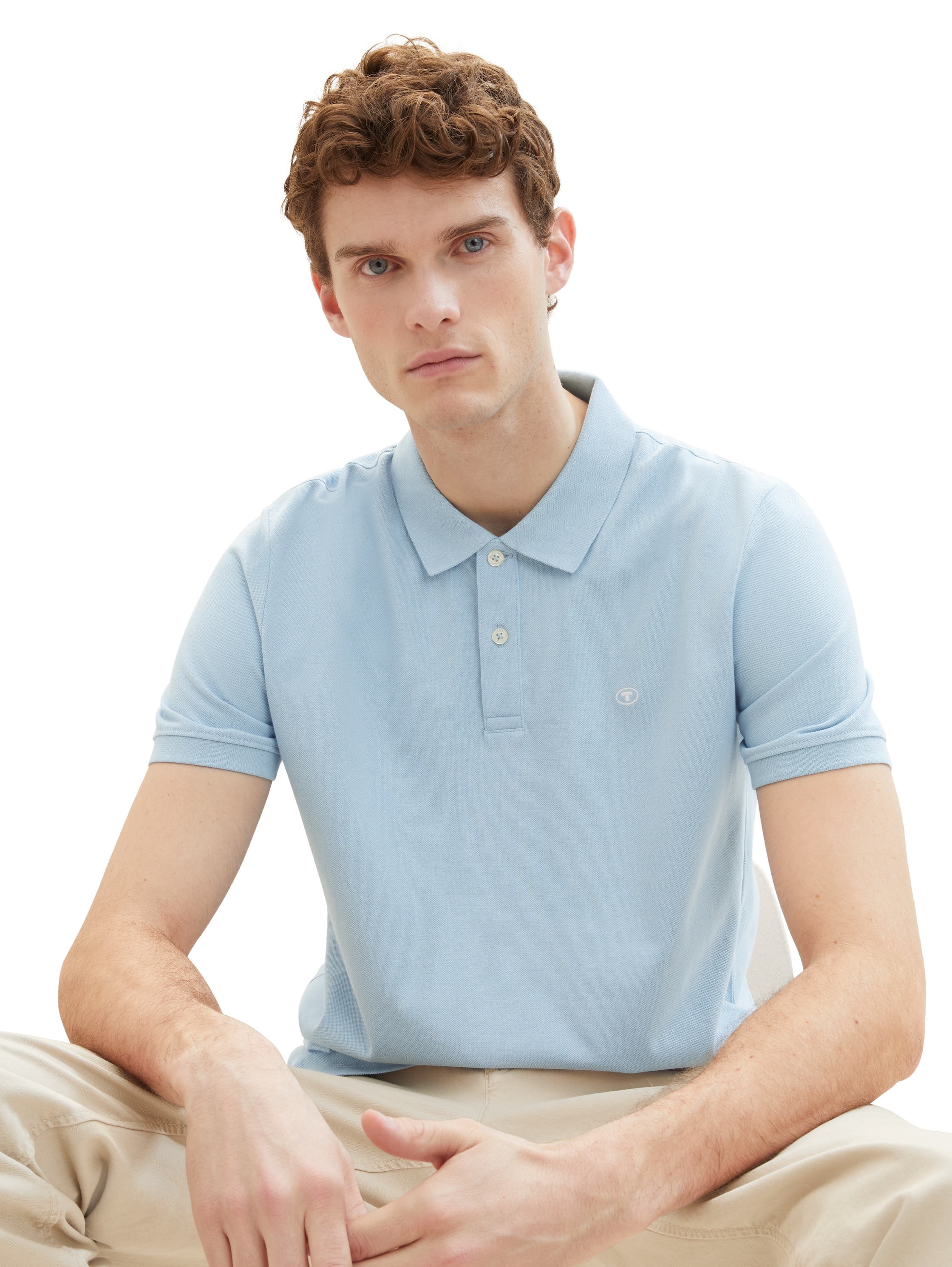 TOM TAILOR Poloshirt, mit farblich hervorgehobener Knopfleiste