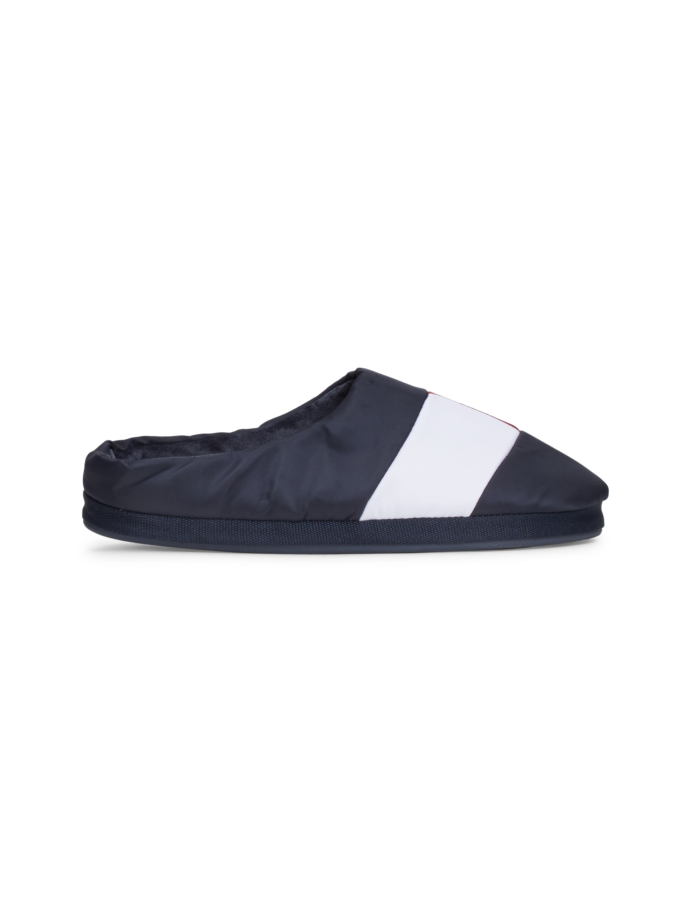 Tommy Hilfiger Pantoffel »HILFIGER NYLON FLAG HOUSE SHOE«, Casualmode, Schlupfschuh, Hausschuh mit Kontrastbesatz