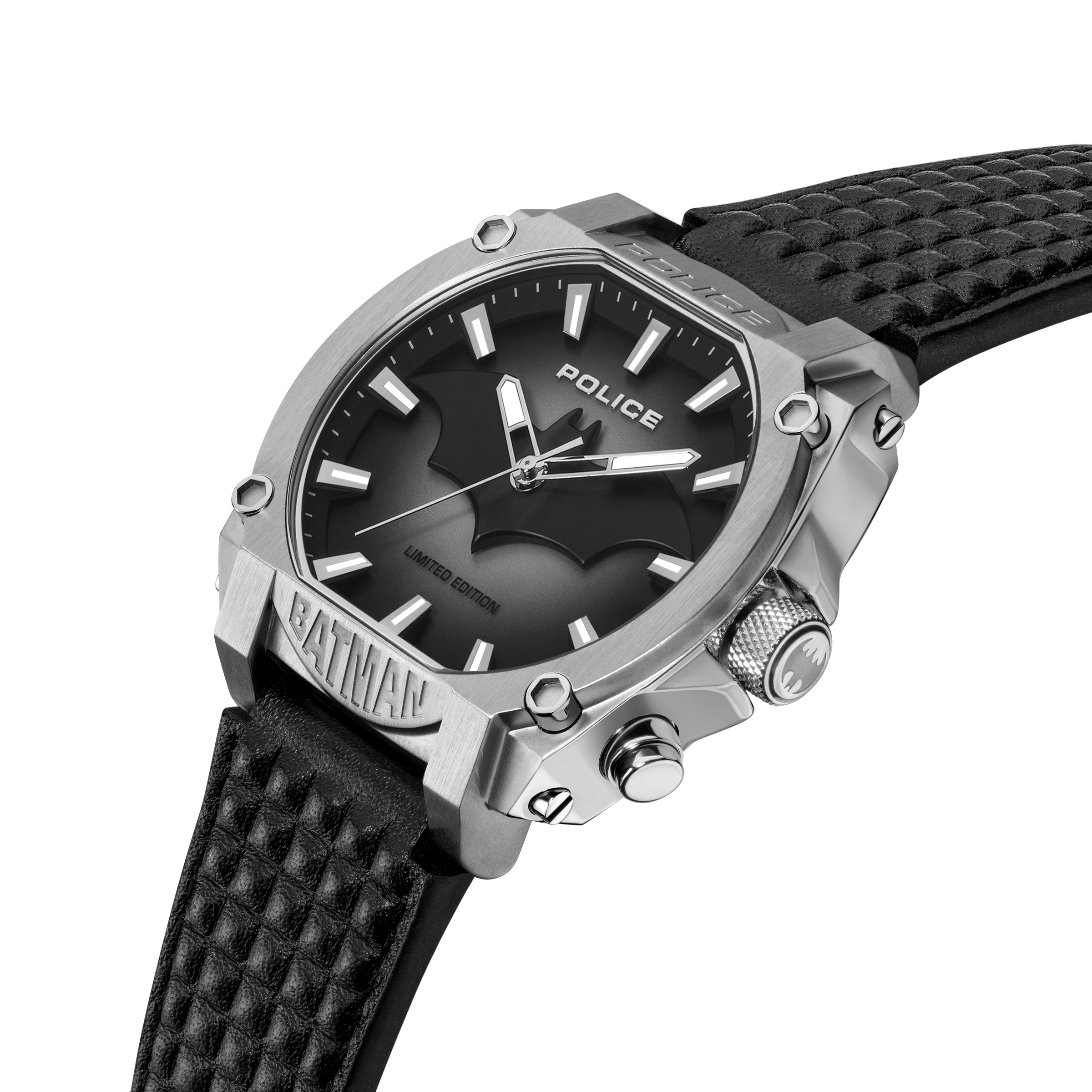 Police Quarzuhr »Batman« Armbanduhr, Herrenuhr, Lederarmband, analog