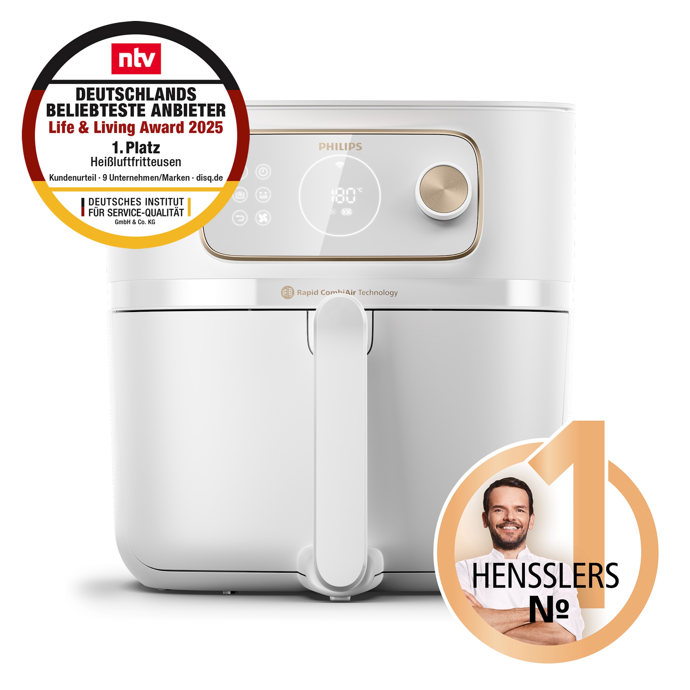 Philips Heißluftfritteuse »Airfryer XXL Kombi HD9876/90, mit 8,3 l, Rapid CombiAir Technologie«, 2200 W, Fassungsvermögen 8,3 l, 22 Kochfunktionen, QuickClean und WiFi Konnektivität