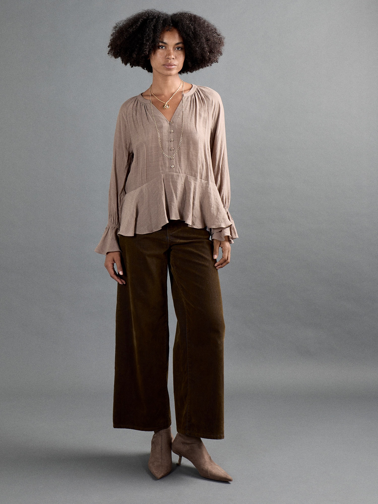 Apricot Weite Jeans »Flora Velvet Denim« in weichem Velour-Denim