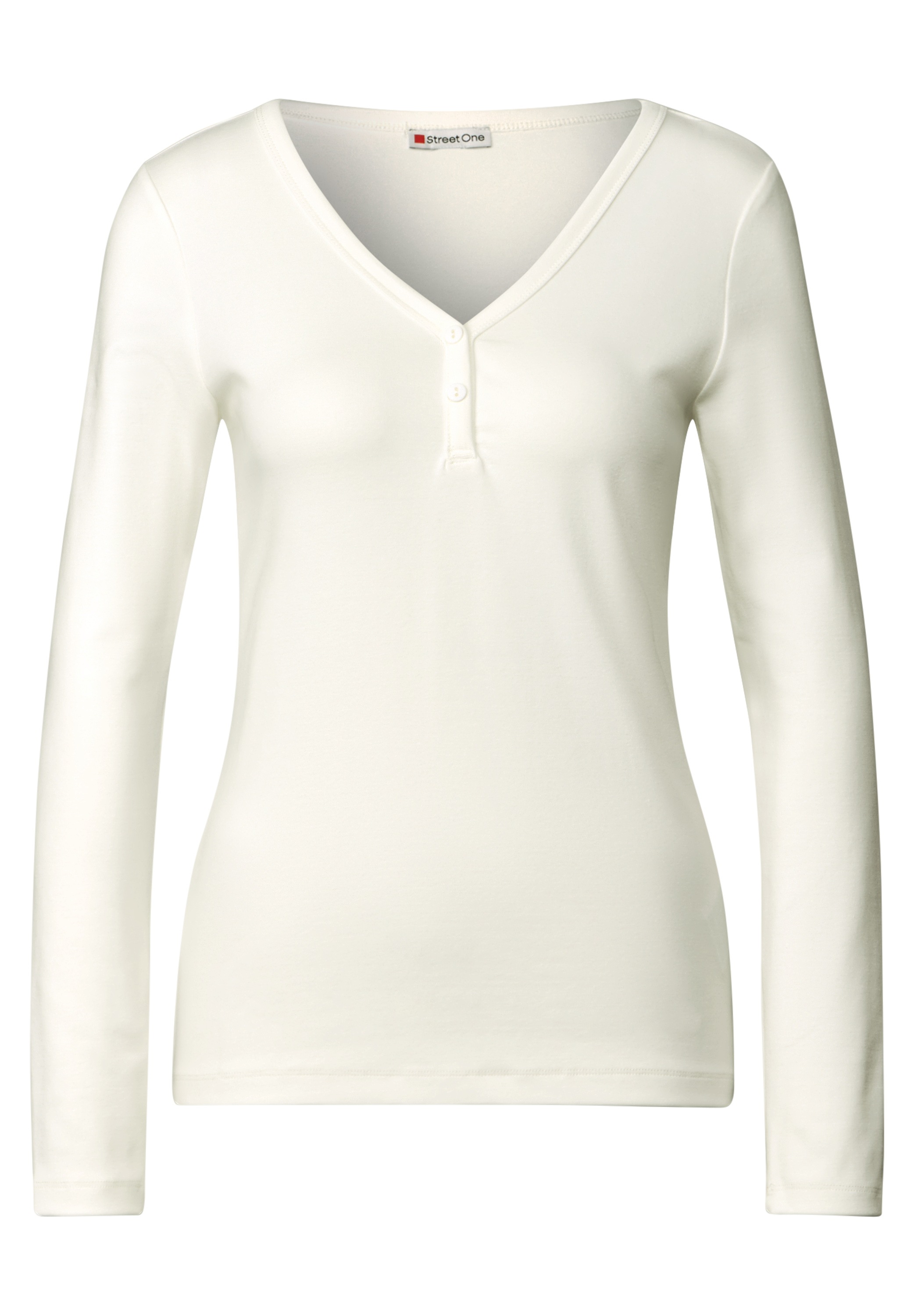 STREET ONE Langarmshirt, mit V-Ausschnitt