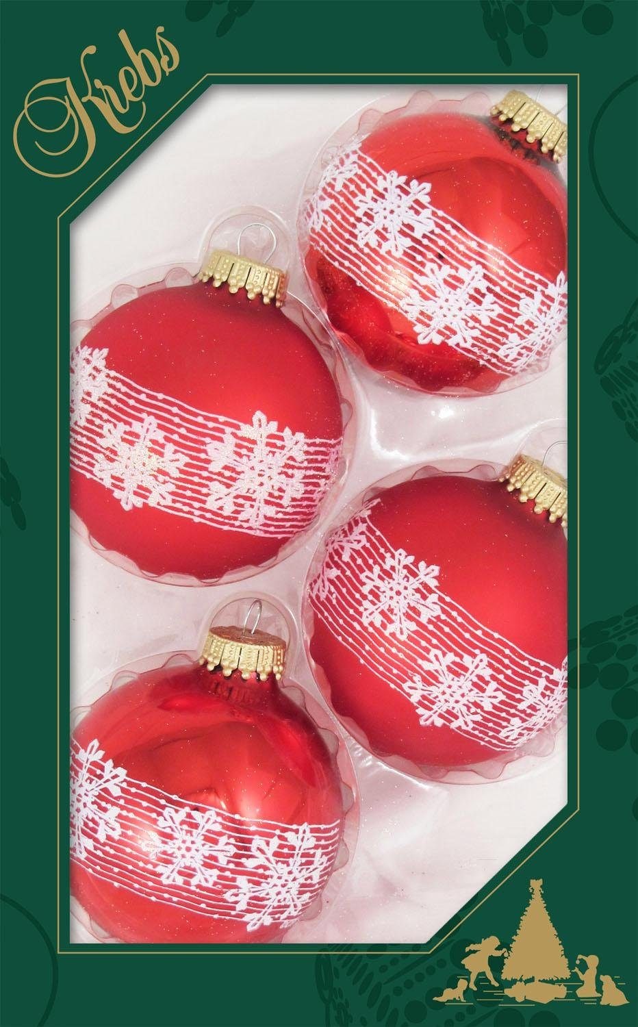 Glas rot, Glas Christbaumschmuck«, Krebs (Set, St.), aus 4 Lauscha | Weihnachtsbaumkugel »Schneekristall, Christbaumkugeln Weihnachtsdeko BAUR bestellen