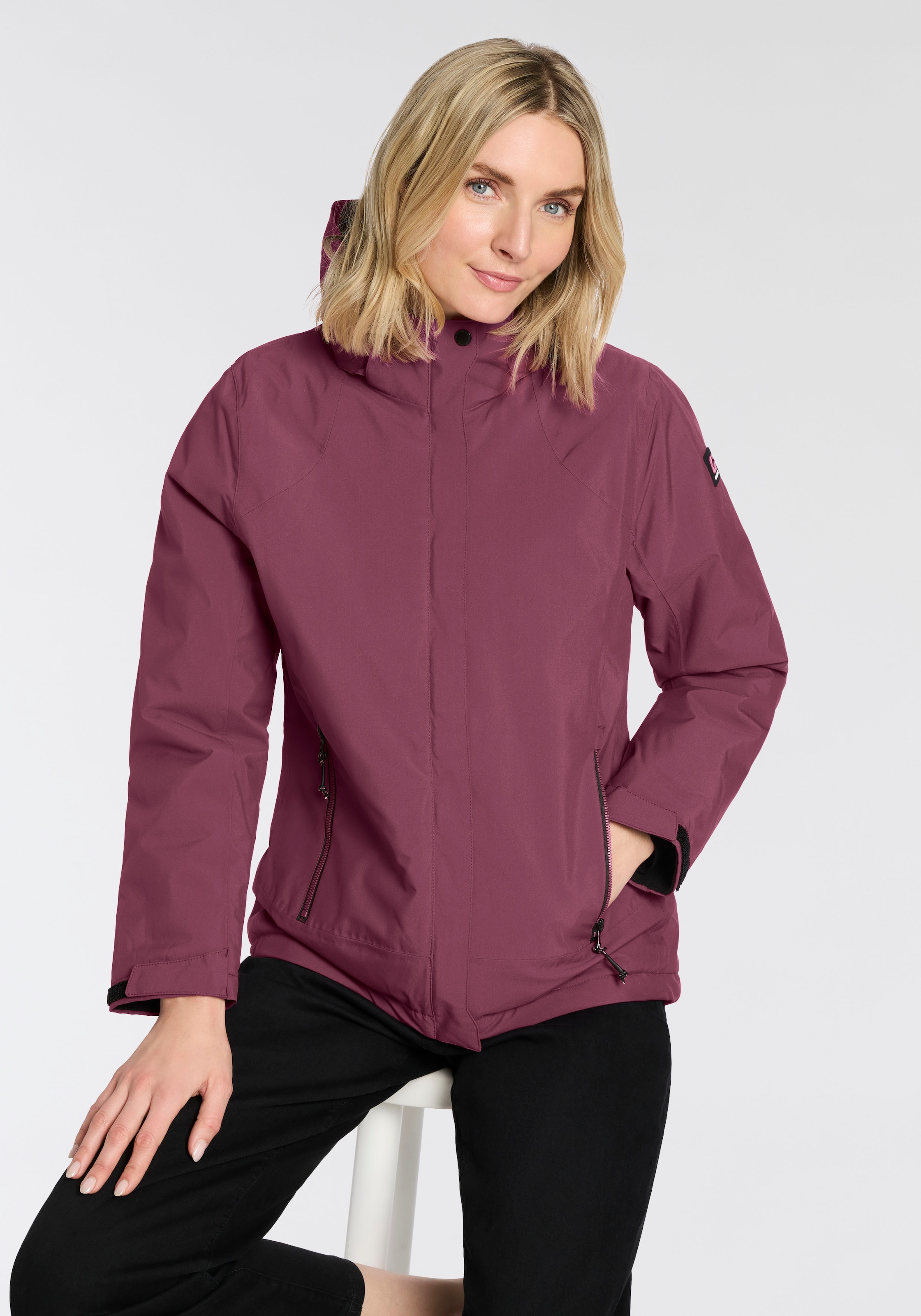 Killtec Outdoorjacke "KOW 250 WMN JCKT" mit Kapuze mit individuell anpassbarer und abnehmbarer Kapuze, atmungsaktiv