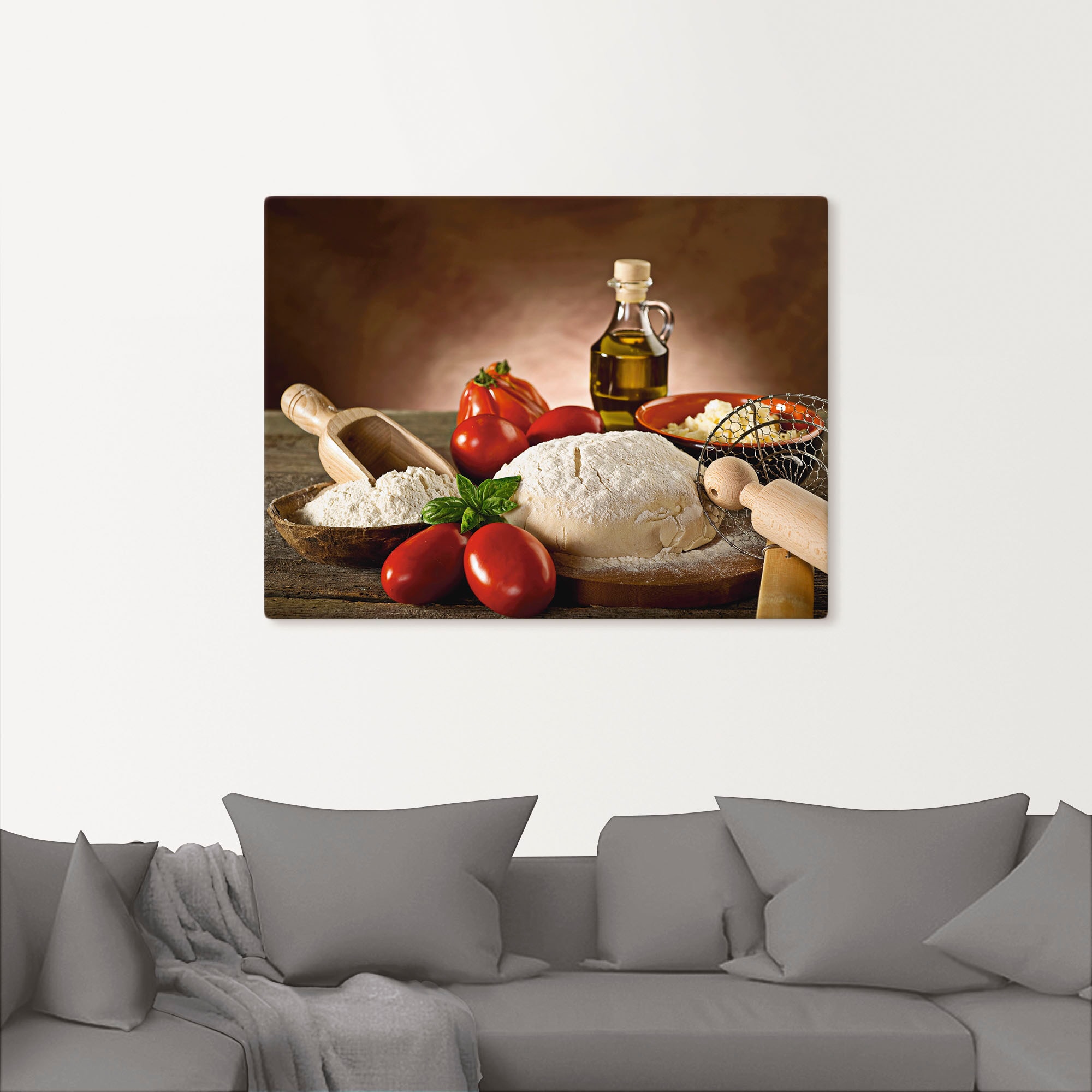 Artland Wandbild »Teig für Pizza«, Lebensmittel, (1 St.), als Alubild, Outdoorbild, Leinwandbild, Poster in verschied. Größen