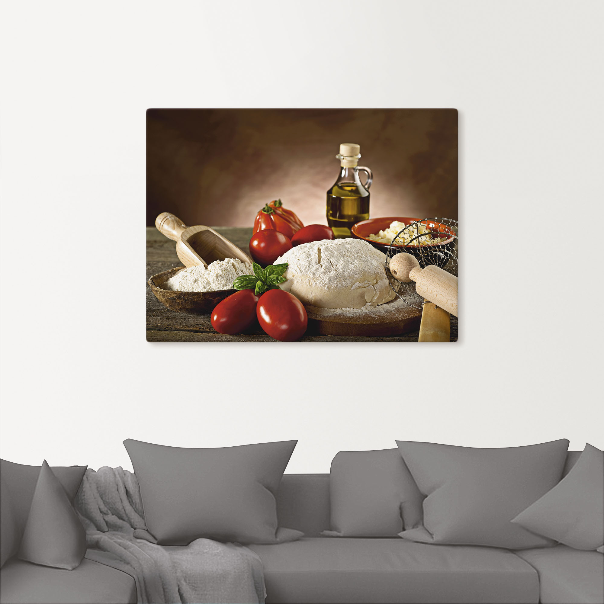 Thumbnail - Artland Wandbild "Teig für Pizza", Lebensmittel, (1 St.), als Alubild, Outdoorbild, Leinwandbild, Poster in verschied. G...