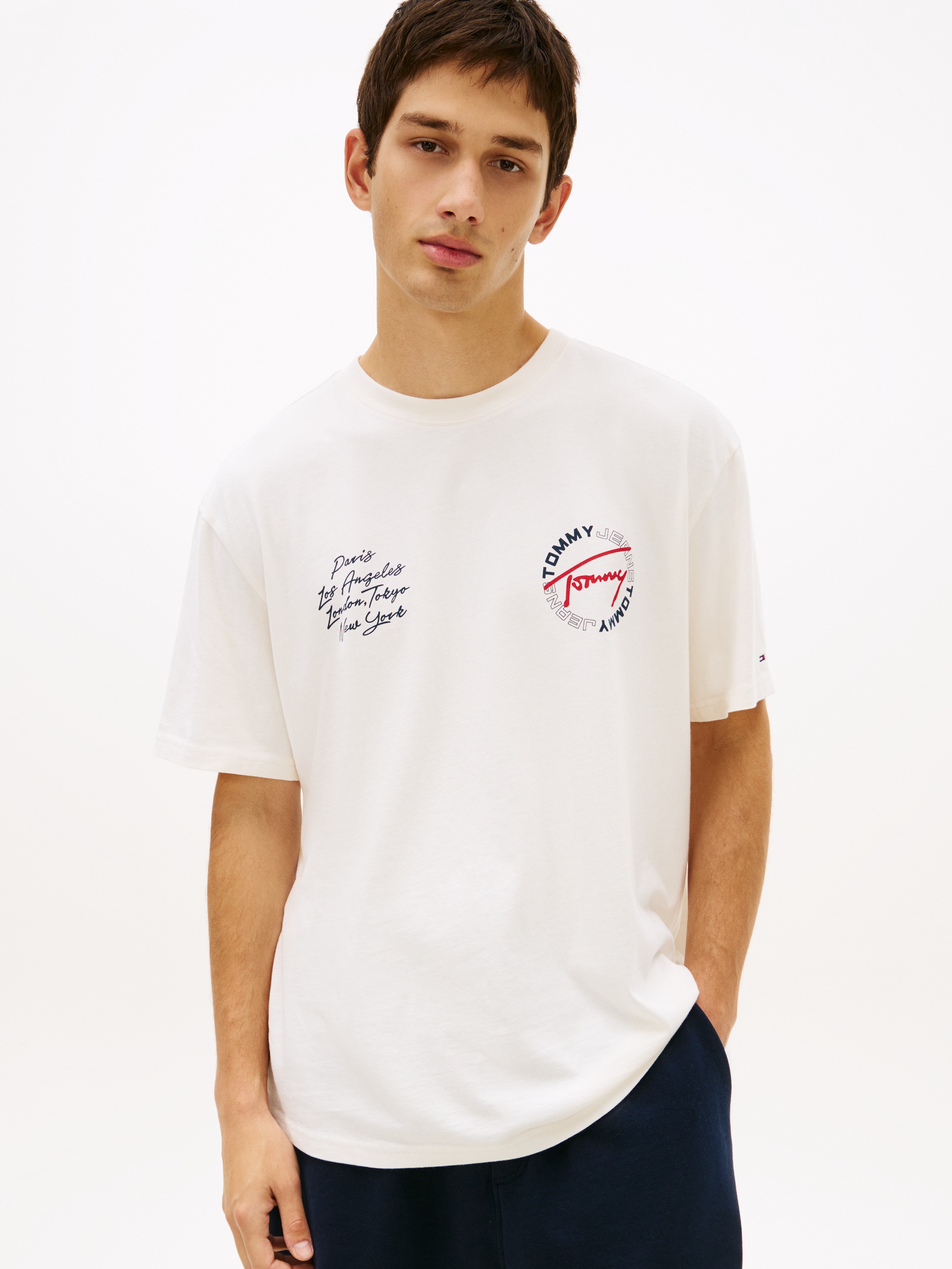 Tommy Jeans "TJM RELAXED SIGN CIRCLE" mit Markenprint, Rundhals
