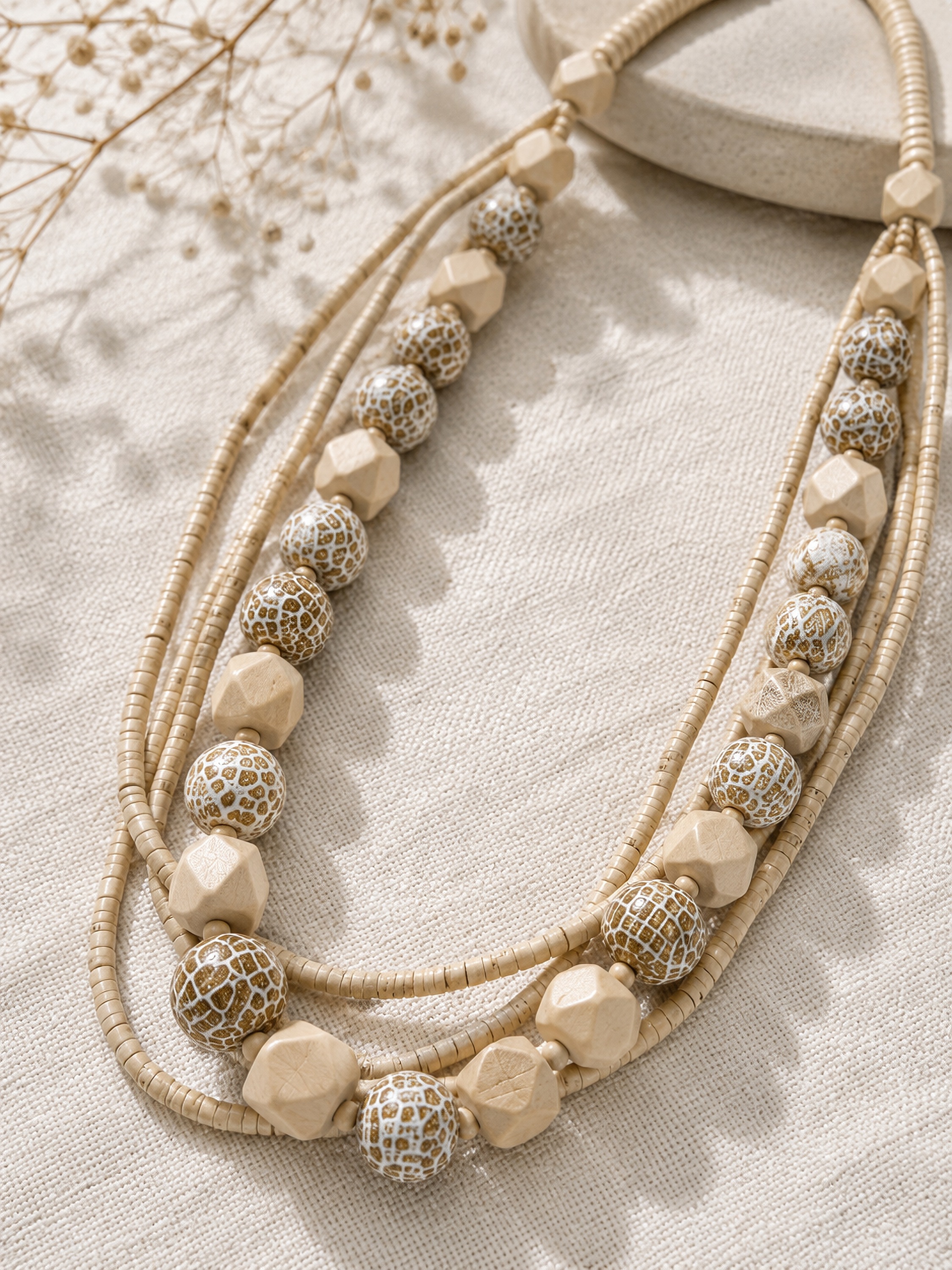COLLEZIONE ALESSANDRO Lange Kette »Savanna« Echt Holz Kette im Boho Stil