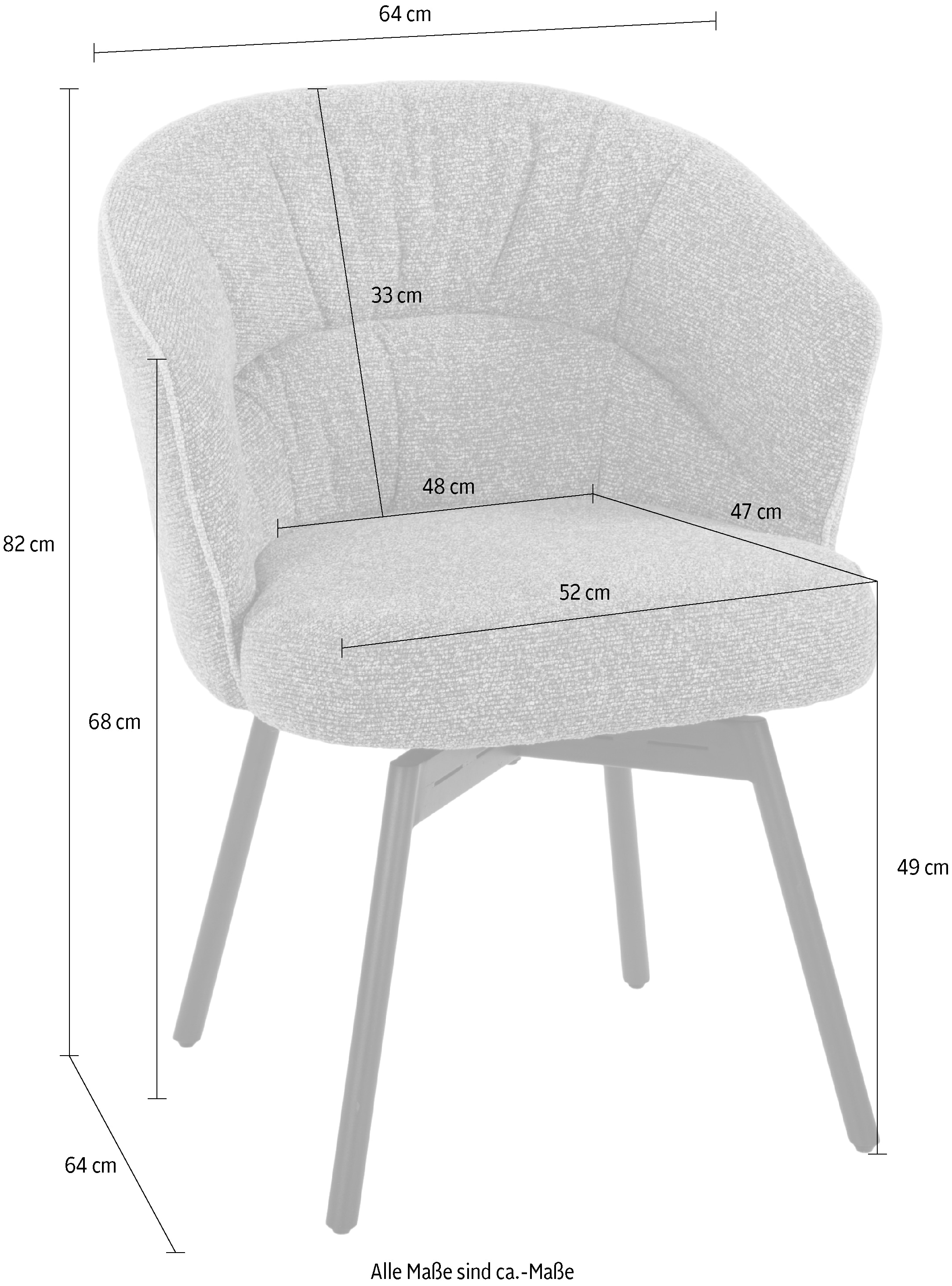 Duo Collection Esszimmerstuhl »Meja XXL« (Set) 2 Stk.Taschenfederkern, bis zu 150 kg belastbar