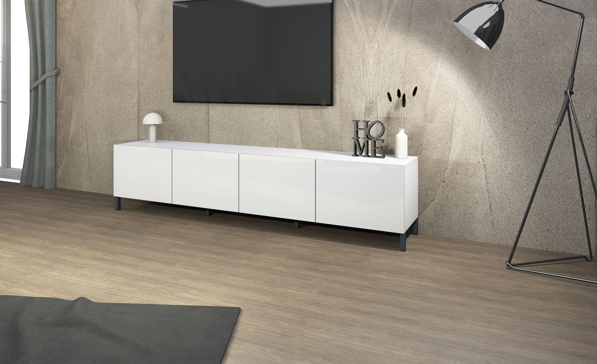 borchardt Möbel Lowboard, Metallfüße, grifflose Optik