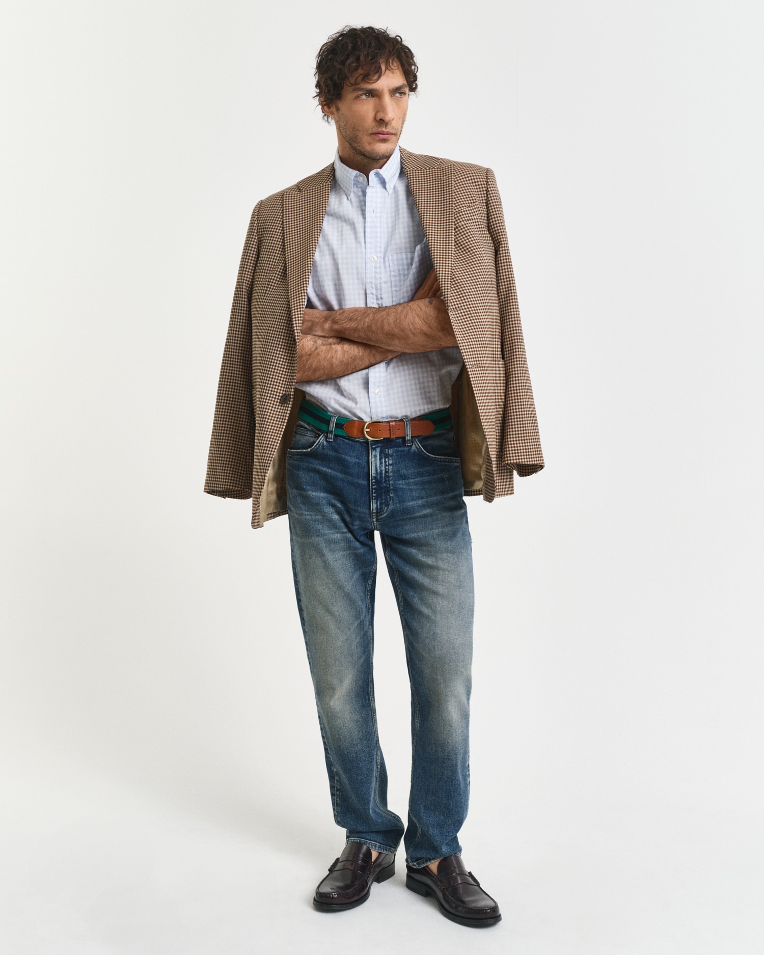 Gant Langarmhemd »REG POPLIN GINGHAM SHIRT«, mit Logostickerei auf der Brust