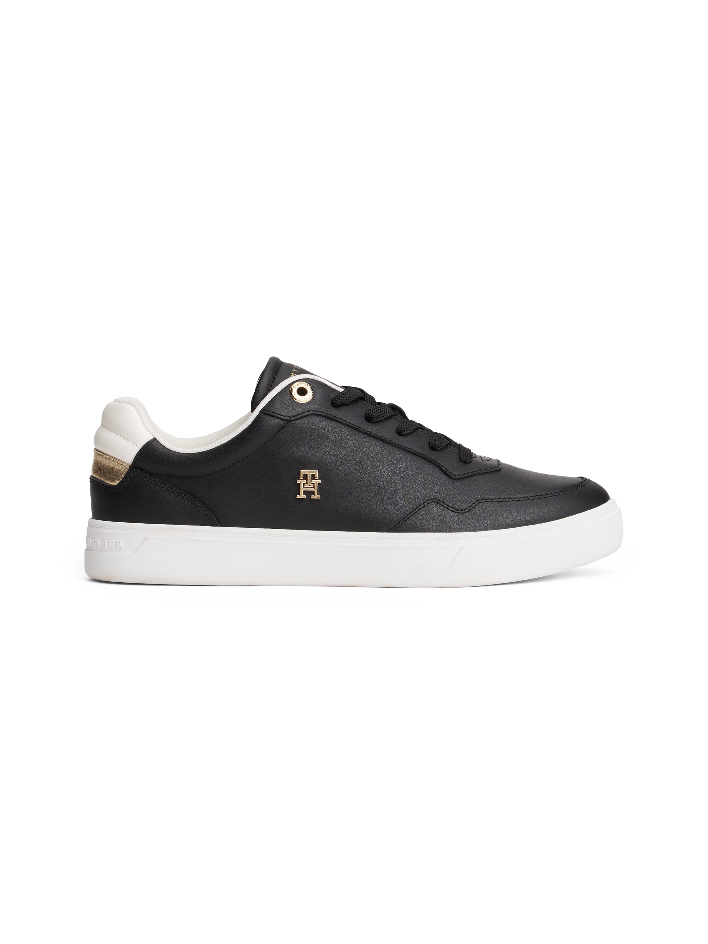 Tommy Hilfiger Plateausneaker »ESSENTIAL ELEVATED COURT SNEAKER«, Freizeitschuh, Halbschuh, Schnürer mit Ziernähten und Kontrastbesatz