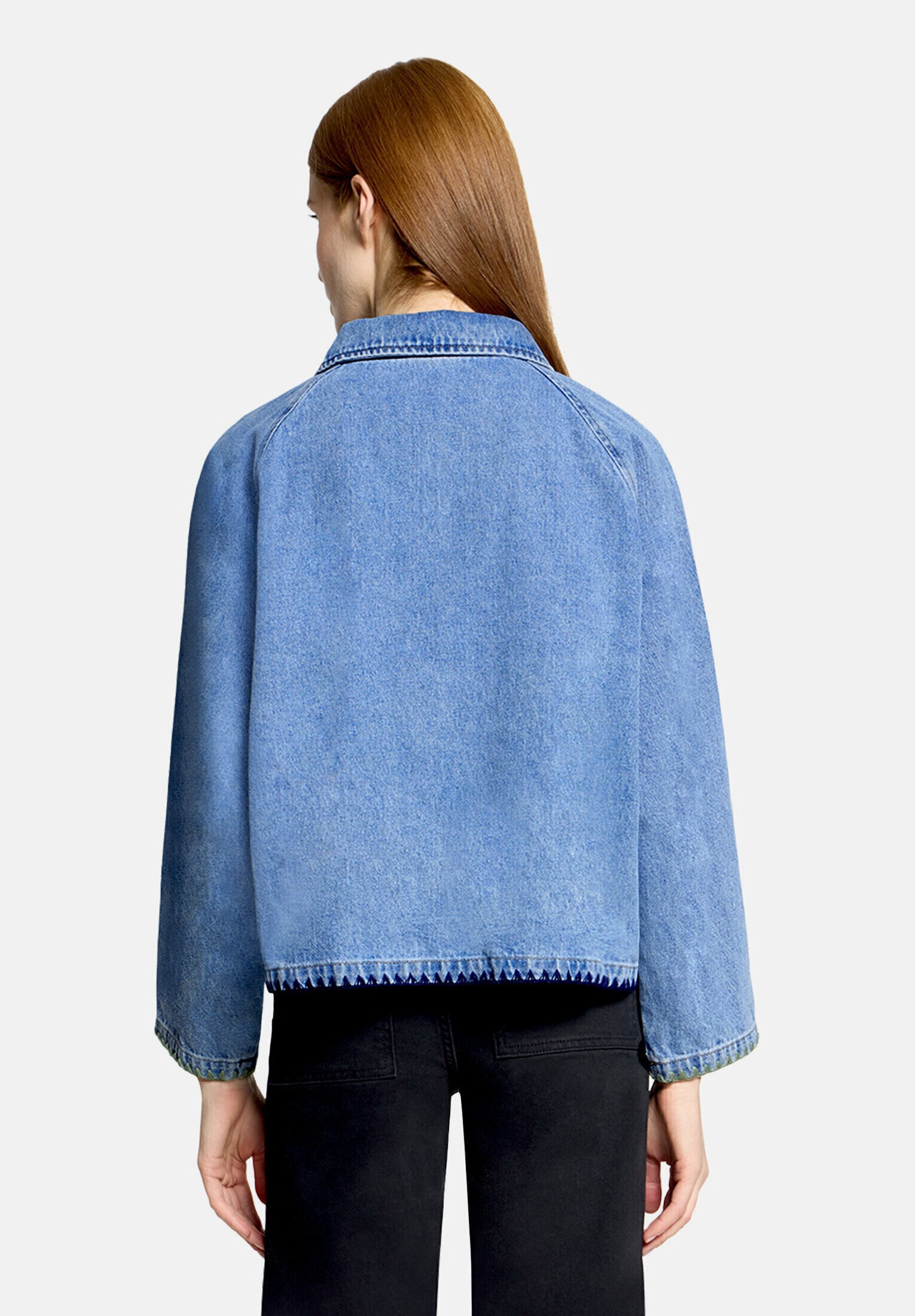 Amber & June Jeansjacke »Damen mit aufgesetzten Taschen«