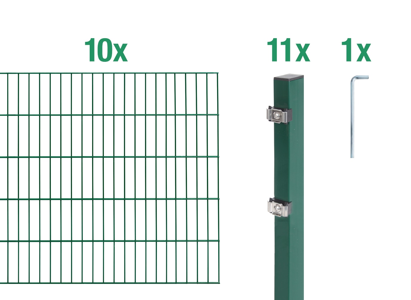 Alberts Doppelstabmattenzaun "Grundset" Höhe: 80-200 cm, Gesamtlänge: 4-30 m, zum Einbetonieren