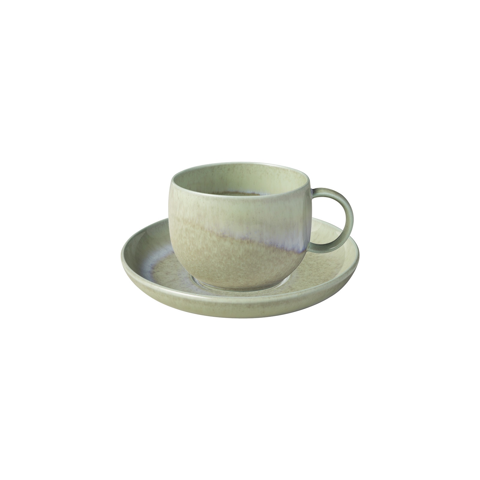 Tasse "Espressotasse mit Untertasse Perlemor Alga 60 ml grün", 1 tlg., grün, LIKE. BY VILLEROY & BOCH, Trinkgefäße