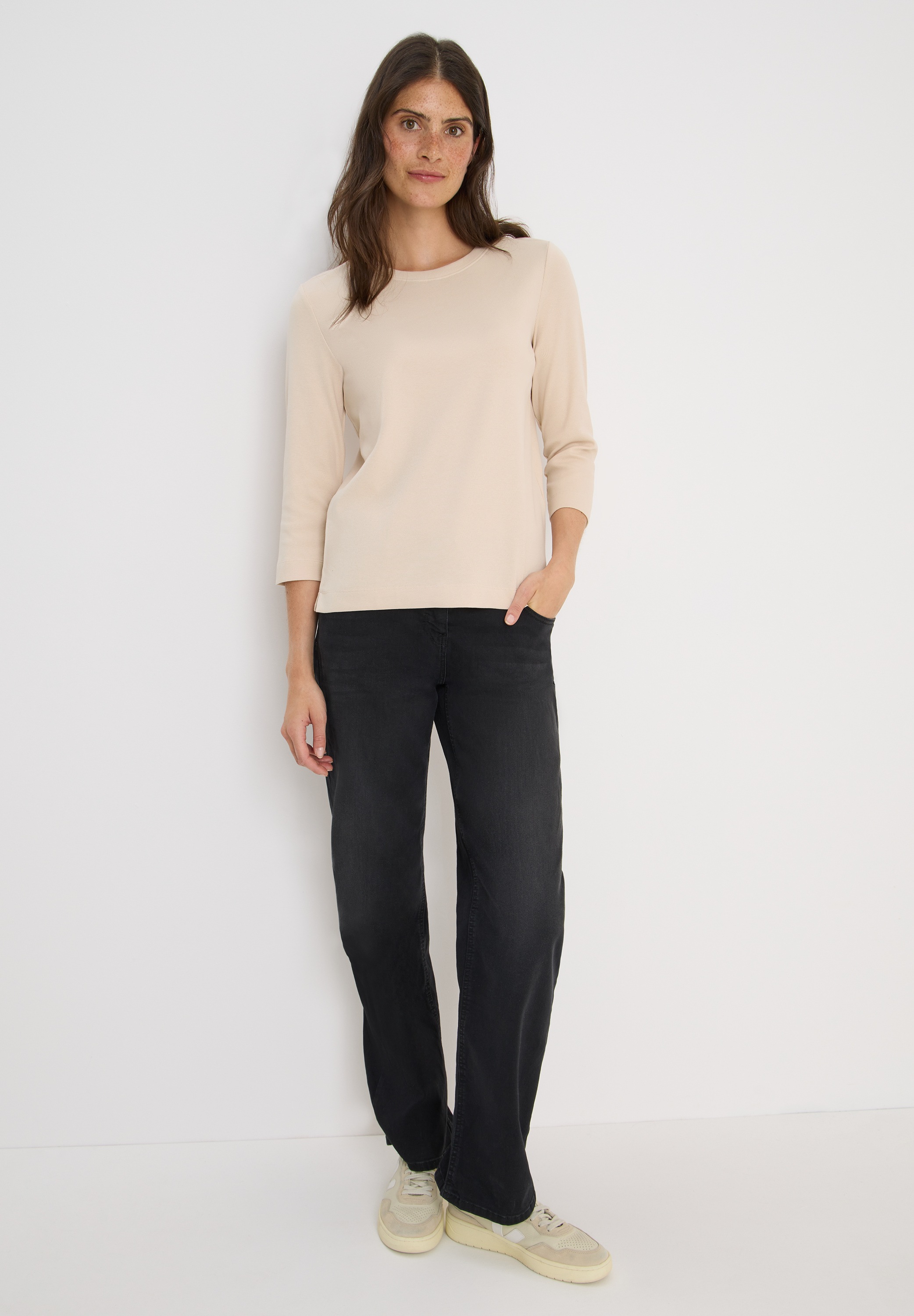 Thumbnail - Cecil Rundhalsshirt aus Baumwolle mit Stretchante