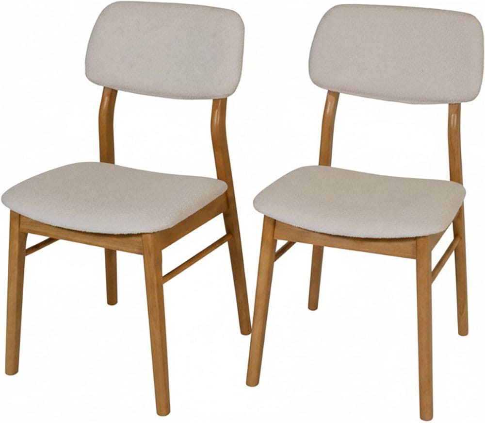 Jahnke Esszimmerstuhl »JOY SIT DUO« (Set) Esszimmerstuhl (2er Set), Massivholz, Boucle-Stoff,bis 110kg belastbar