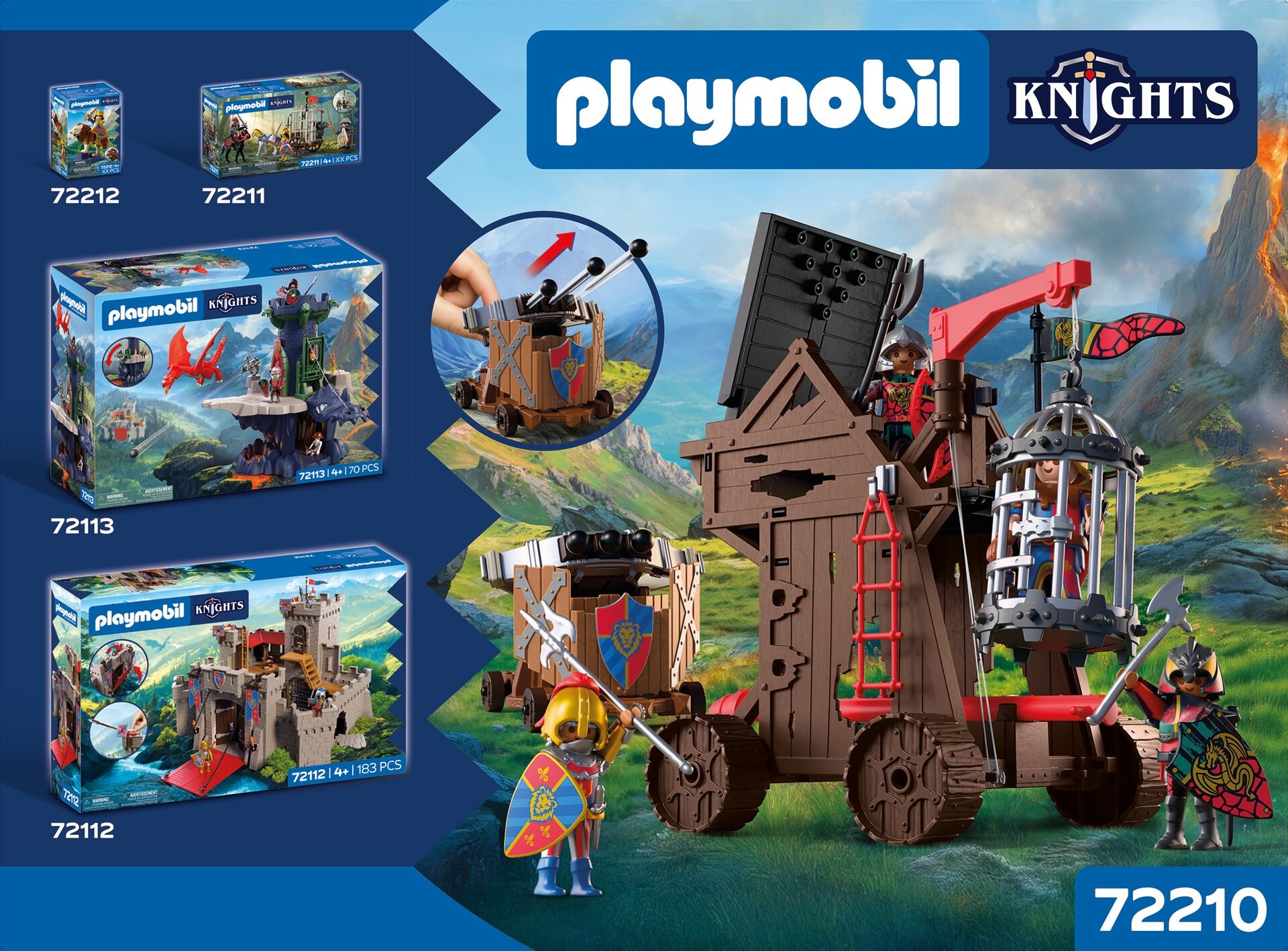 Playmobil® Konstruktions-Spielset »Angriffsturm Drachenritter (72210), Knights« Made in Europe