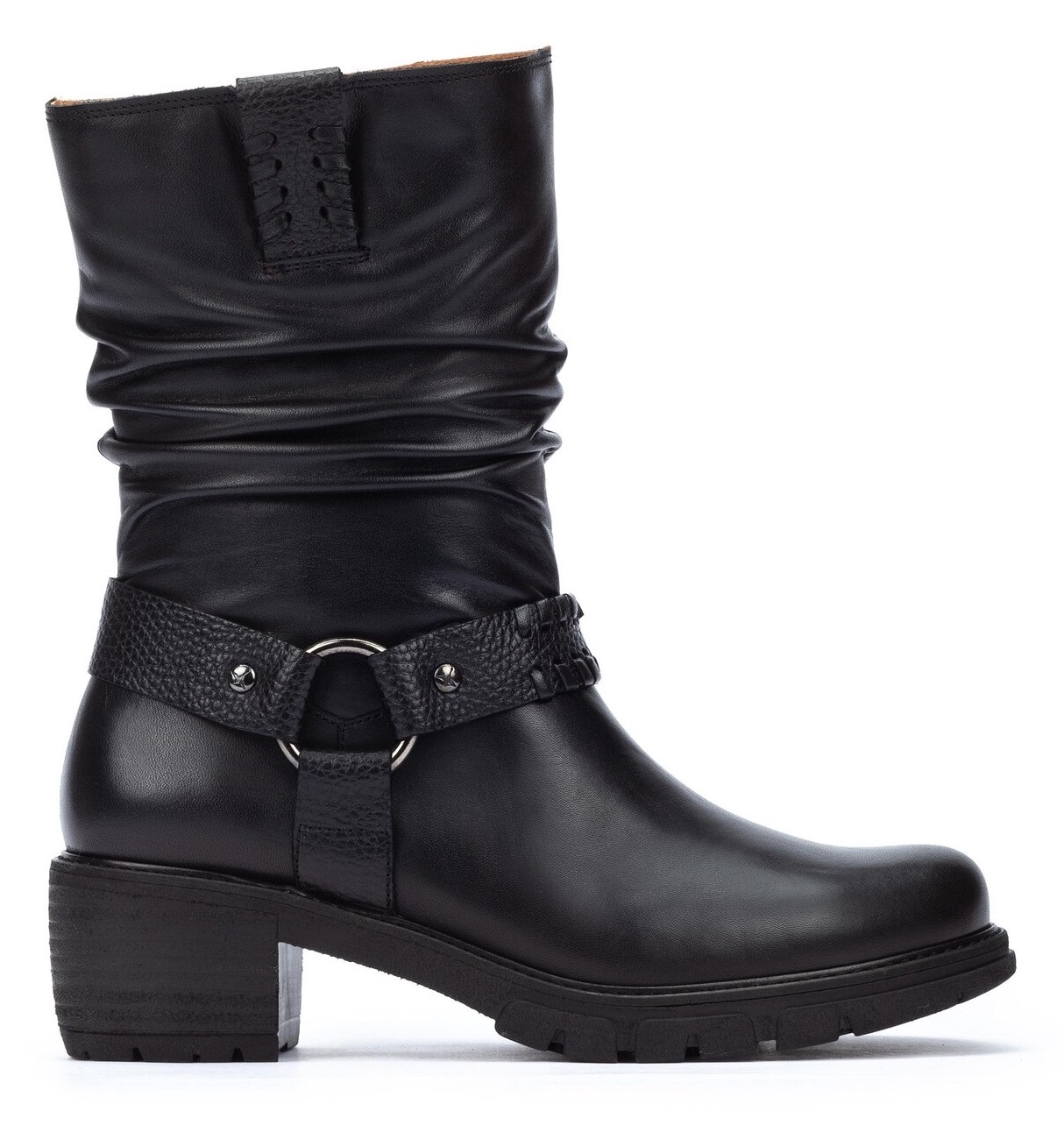 Stiefel »SAN SEBASTIA«, Blockabsatz, Bikerboots, Stiefelette mit gerafftem, slouchy...