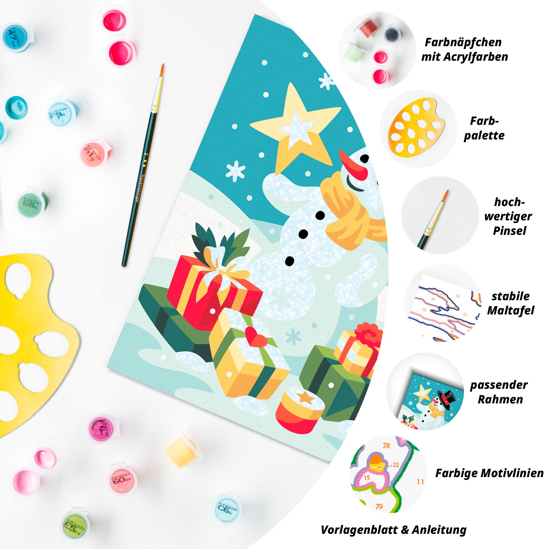 Ravensburger Malen nach Zahlen »CreArt, Bezaubernder Schneemann«, Made in Europe