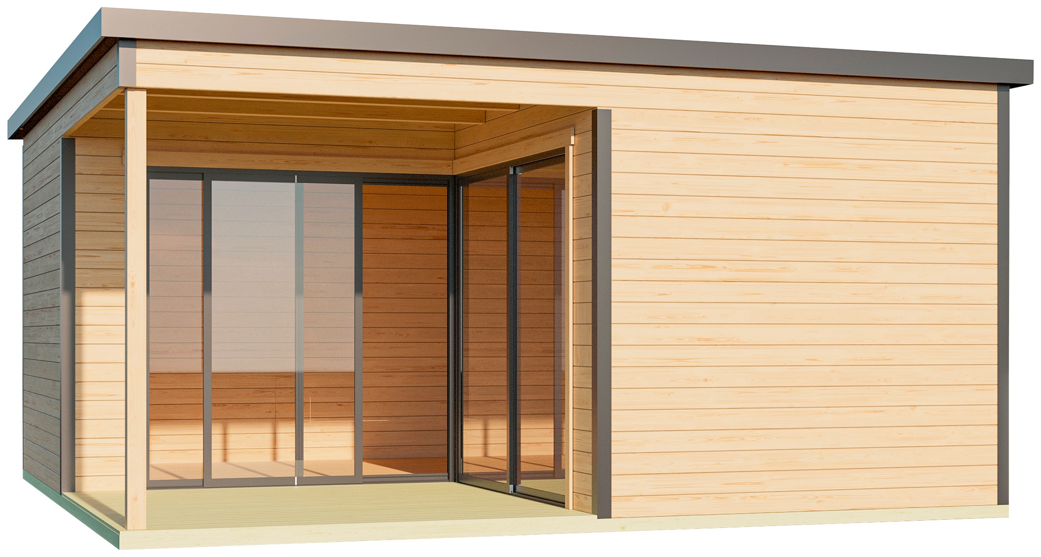 LASITA MAJA Gartenhaus "DOMEO 6 LOGGIA NATUR/ANTHRAZIT" mit Überdachung, Fu günstig online kaufen