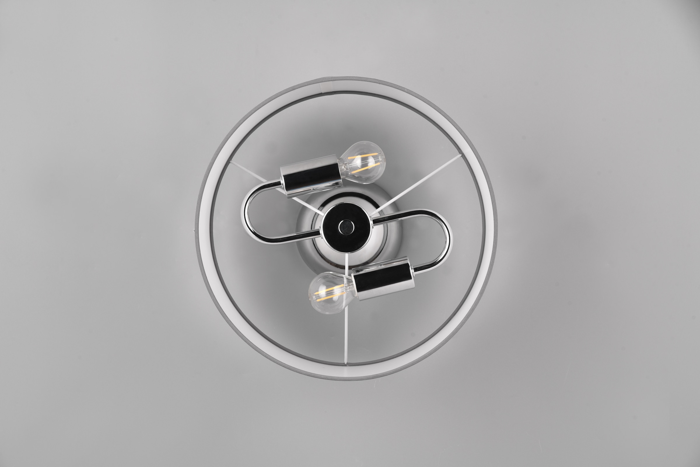 REALITY Leuchten Deckenleuchte »DAVOS, Deckenlampe mit Stoffschirm exkl 2xE14 max 28W Ø30cm Höhe 22cm«, 2 flammig, Leuchtmittel E14 | Leuchtmittel wechselbar, Deckenleuchte Küche Schlafzimmer Wohnzimmer Stoffschirm zweifarbig