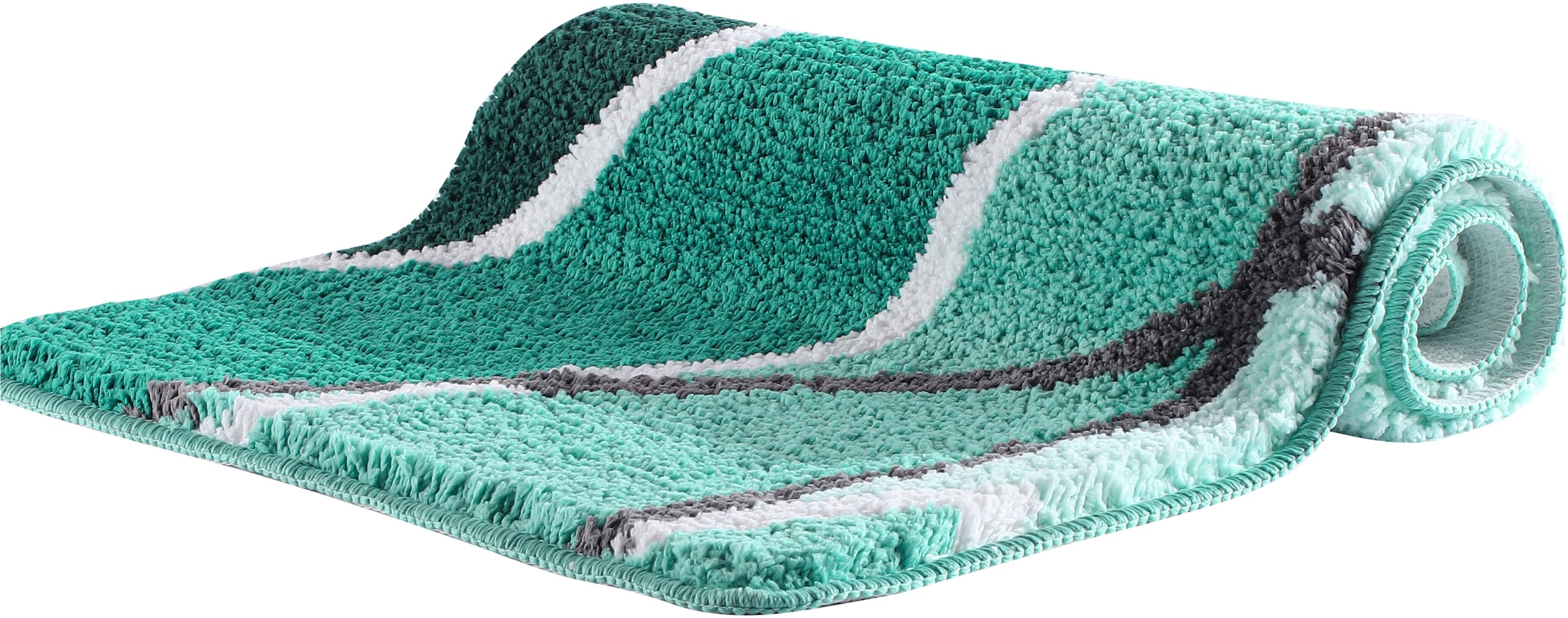 my home Badematte »Juna mit Muster, Badvorleger, Badezimmer Teppich, Duschvorleger«, rutschhemmend beschichtet, strapazierfähig, besonders weich, Design, Badematten, Badteppich