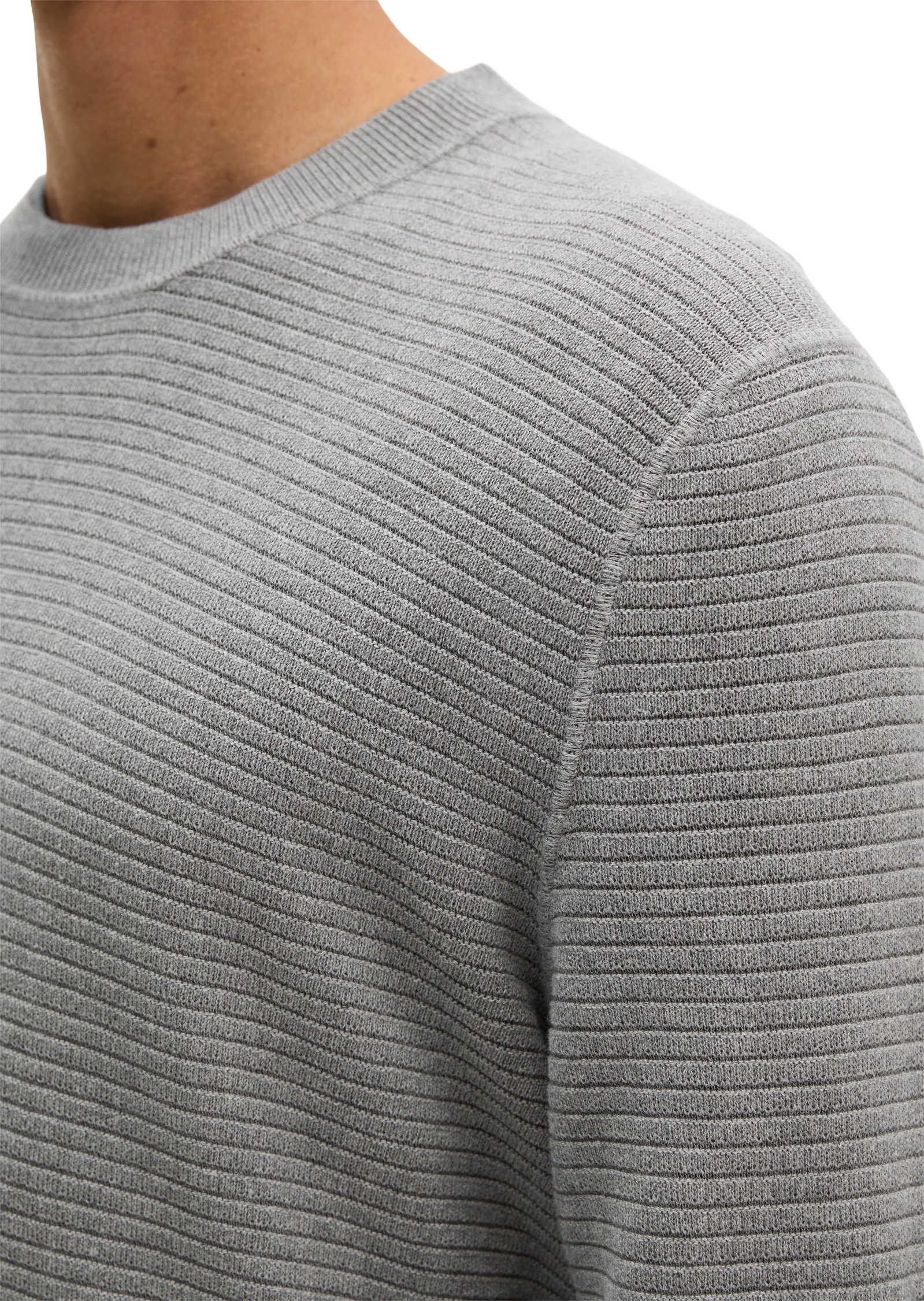 Marc O'Polo Rundhalspullover »mit smarter Querrippe«