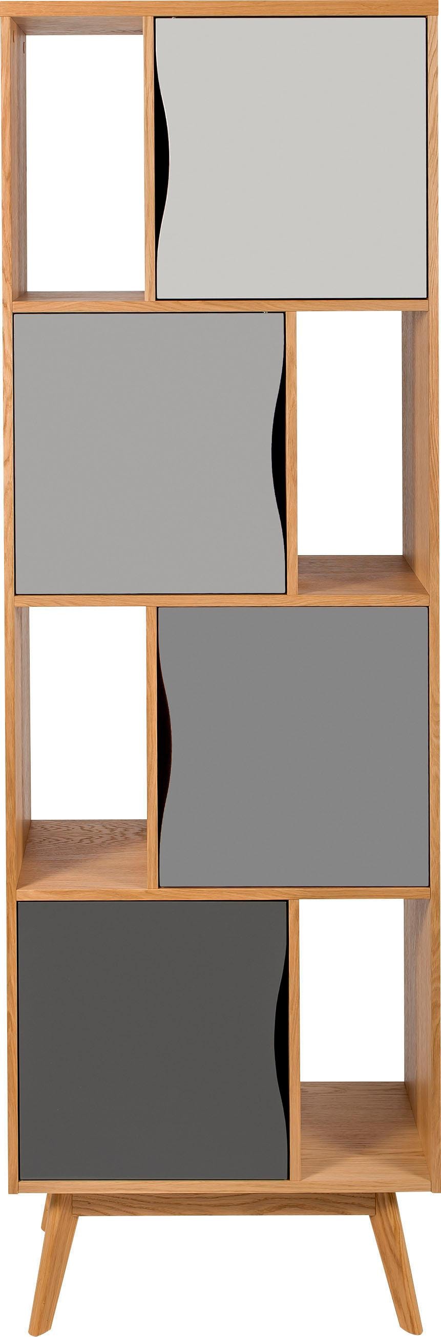 Woodman Bücherregal "Avon, Regal, Standregal" Made in Europe, Höhe 191 cm, Holzfurnier aus Eiche, schlichtes skandinavisches Design