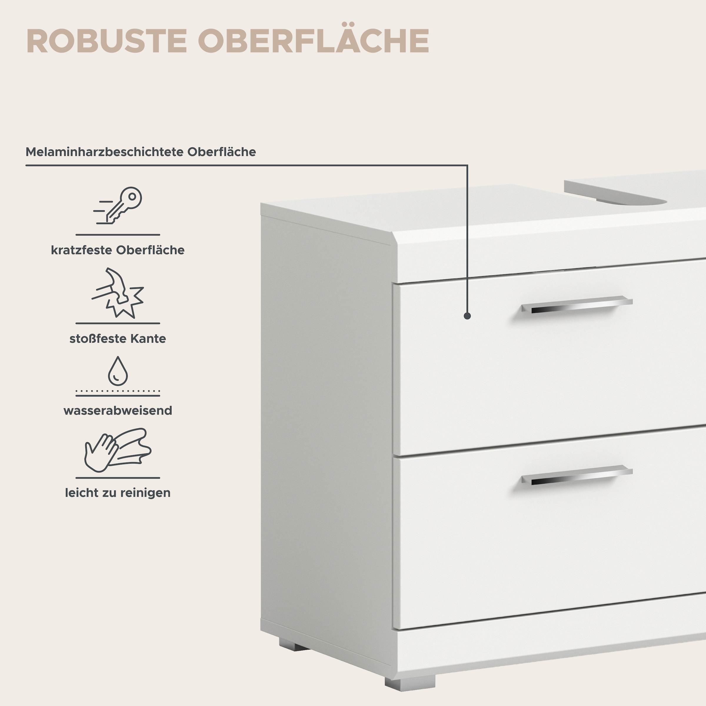 welltime Badmöbel-Set »SIENA, 3-teilig, Waschbeckenunterschrank, Spiegel- & Hochschrank«