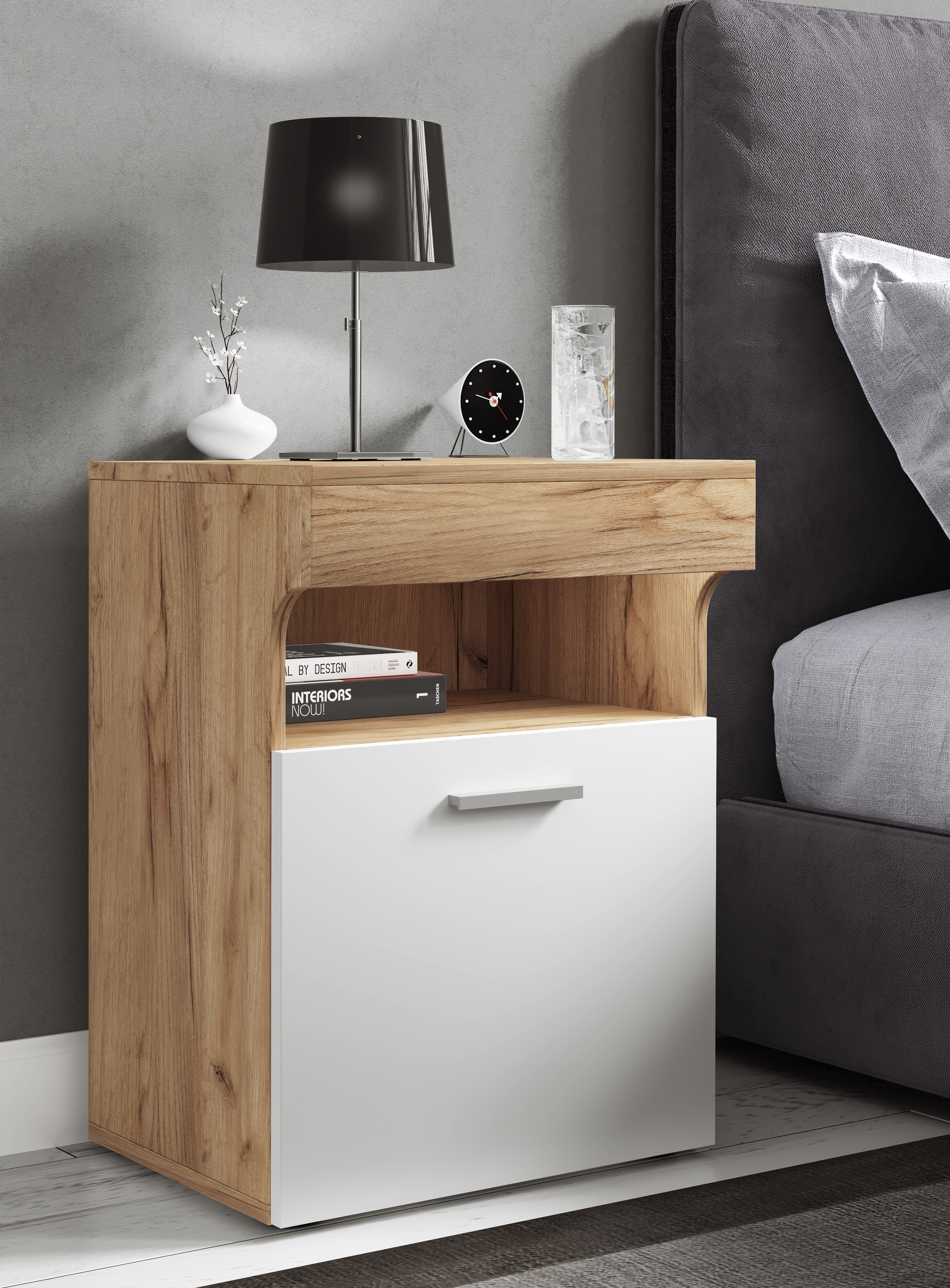 Thumbnail - VCM Nachttisch "Holz Nachttisch Nachtschrank Schublade Slepal M"