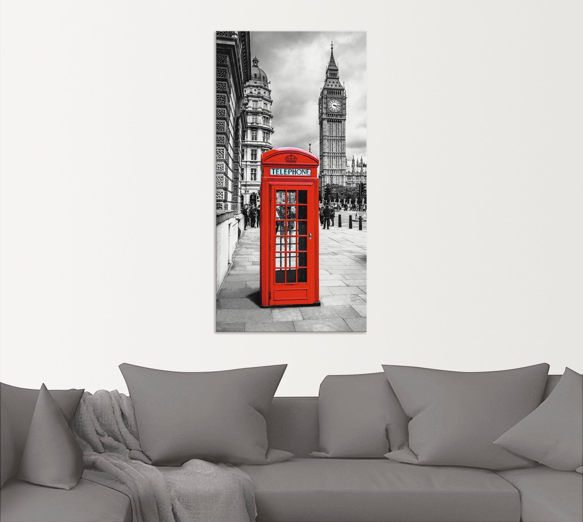 Artland Wandbild »London Telefonzelle«, Architektonische Elemente, (1 St.), als Alubild, Outdoorbild, Leinwandbild in verschied. Größen