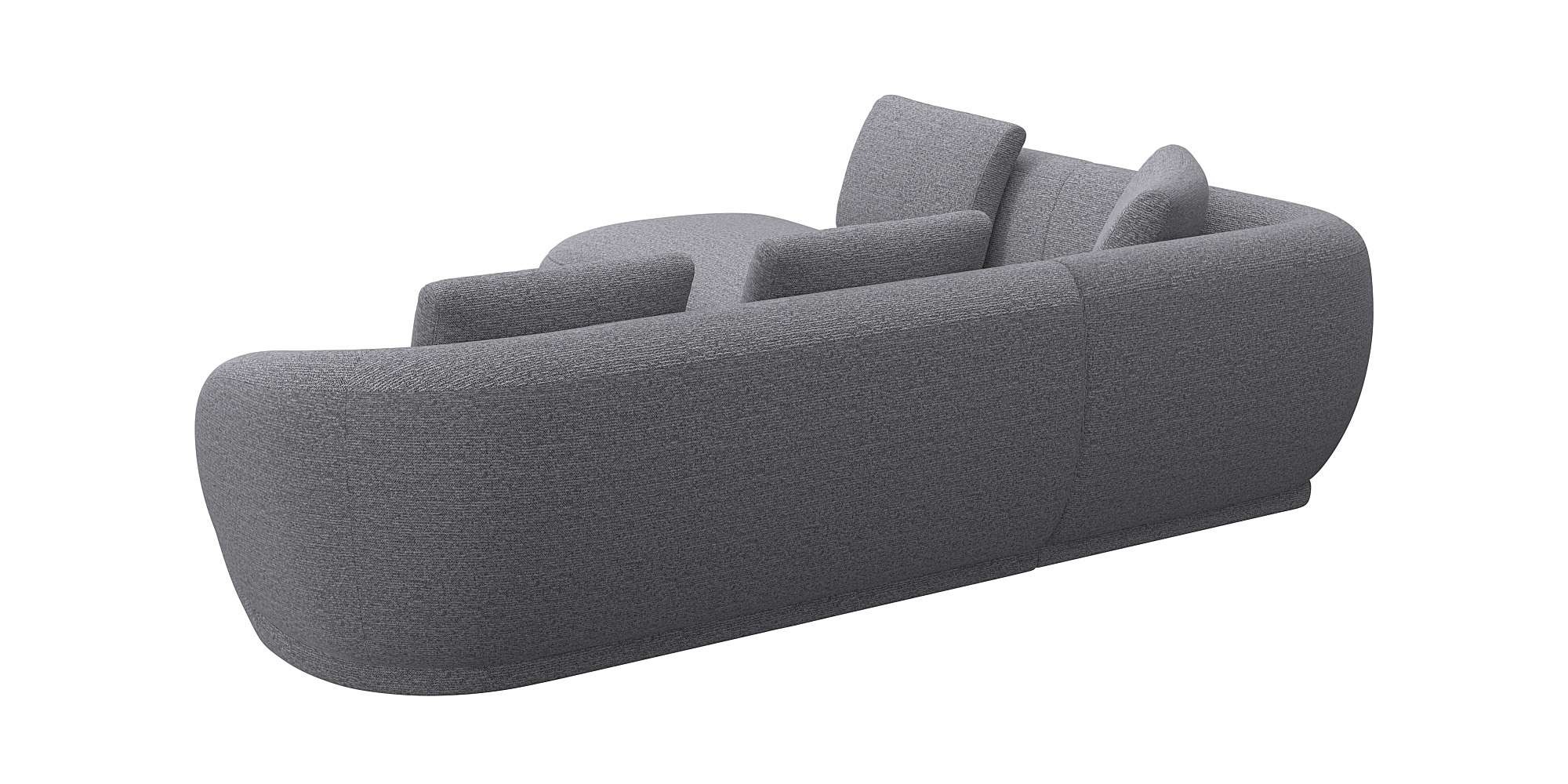 FLEXLUX Ecksofa »Torino, rund, L-Form, Sofa-Ecke mit Ottomane«, Modernes, organisches Sofa-Design, Kaltschaum, Wellenunterfederung