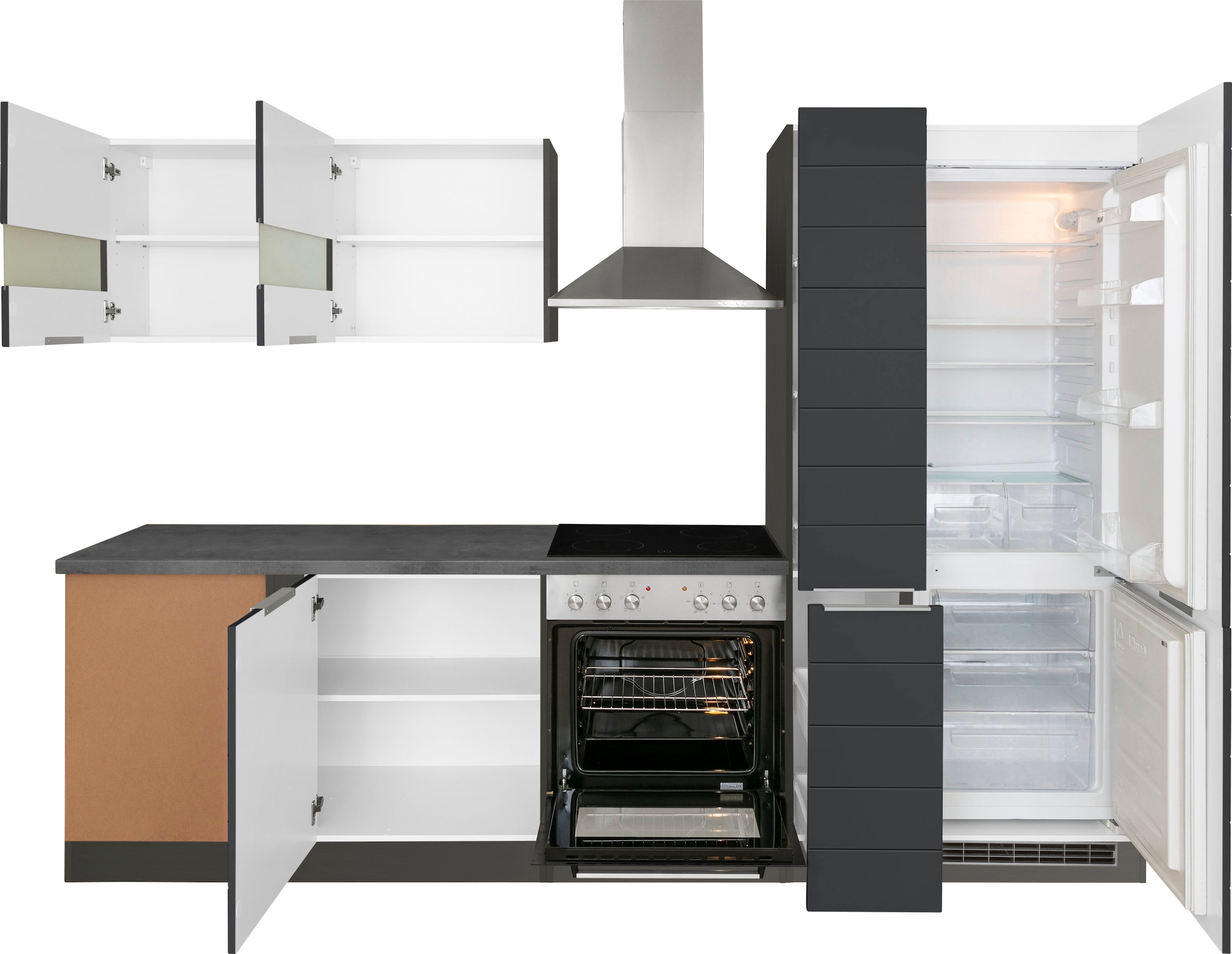 KOCHSTATION Winkelküche »KS-Luhe«, Stellbreite 240x270 cm, wahlweise mit oder ohne E-Geräten, MDF-Fronten