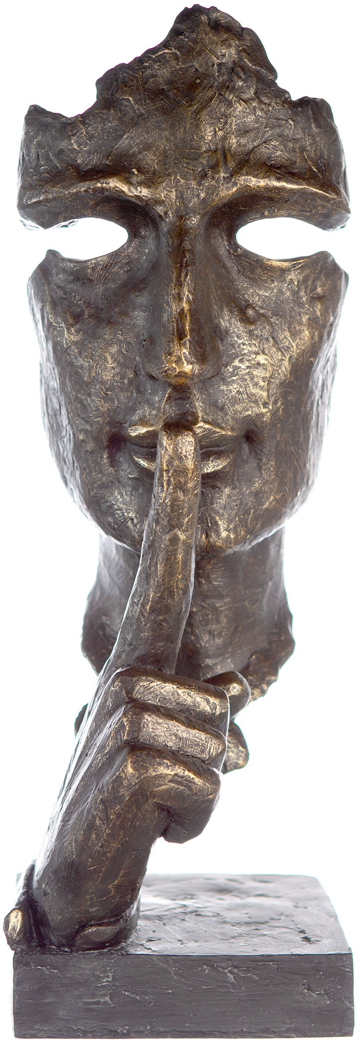 Casablanca by Gilde Dekofigur "Skulptur Silence, bronzefarben/grau", bronzefarben/grau, Polyresin