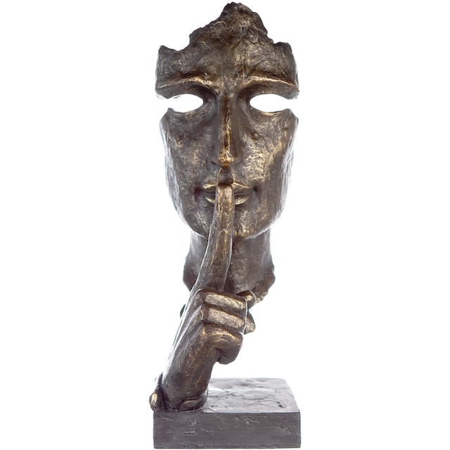 Casablanca by Gilde Dekofigur »Skulptur Silence, bronzefarben/grau«,  bronzefarben/grau, Polyresin kaufen | BAUR