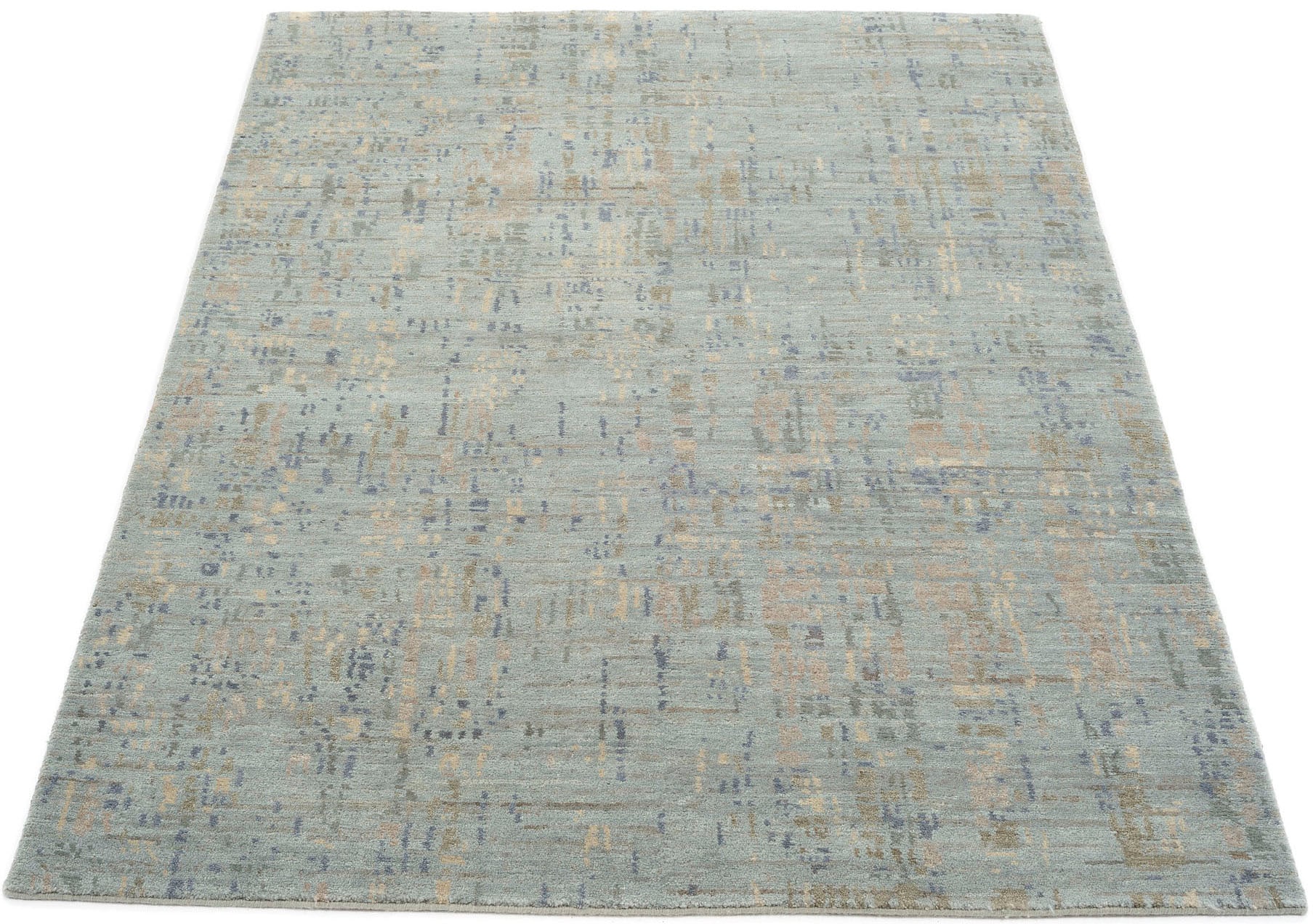 Orientteppich OCI DIE TEPPICHMARKE "HIMALI CHUSA", bunt (grau, silberfarben), B:140cm H:5mm L:200cm, Wolle, Teppiche, reine Wolle, handgeknüpft, mit Fransen, Wohnzimmer