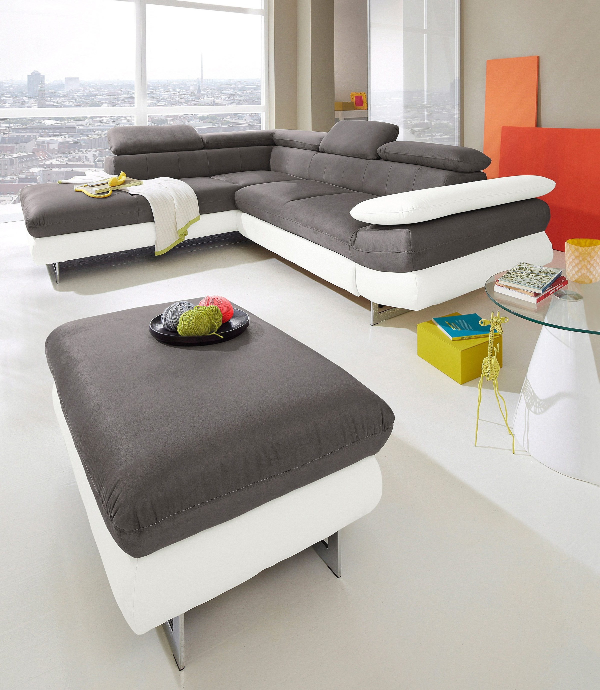 INOSIGN Ecksofa »Solution L-Form«, mit Arm- & Kopfteilverstellung, wahlweise mit Bettfunktion