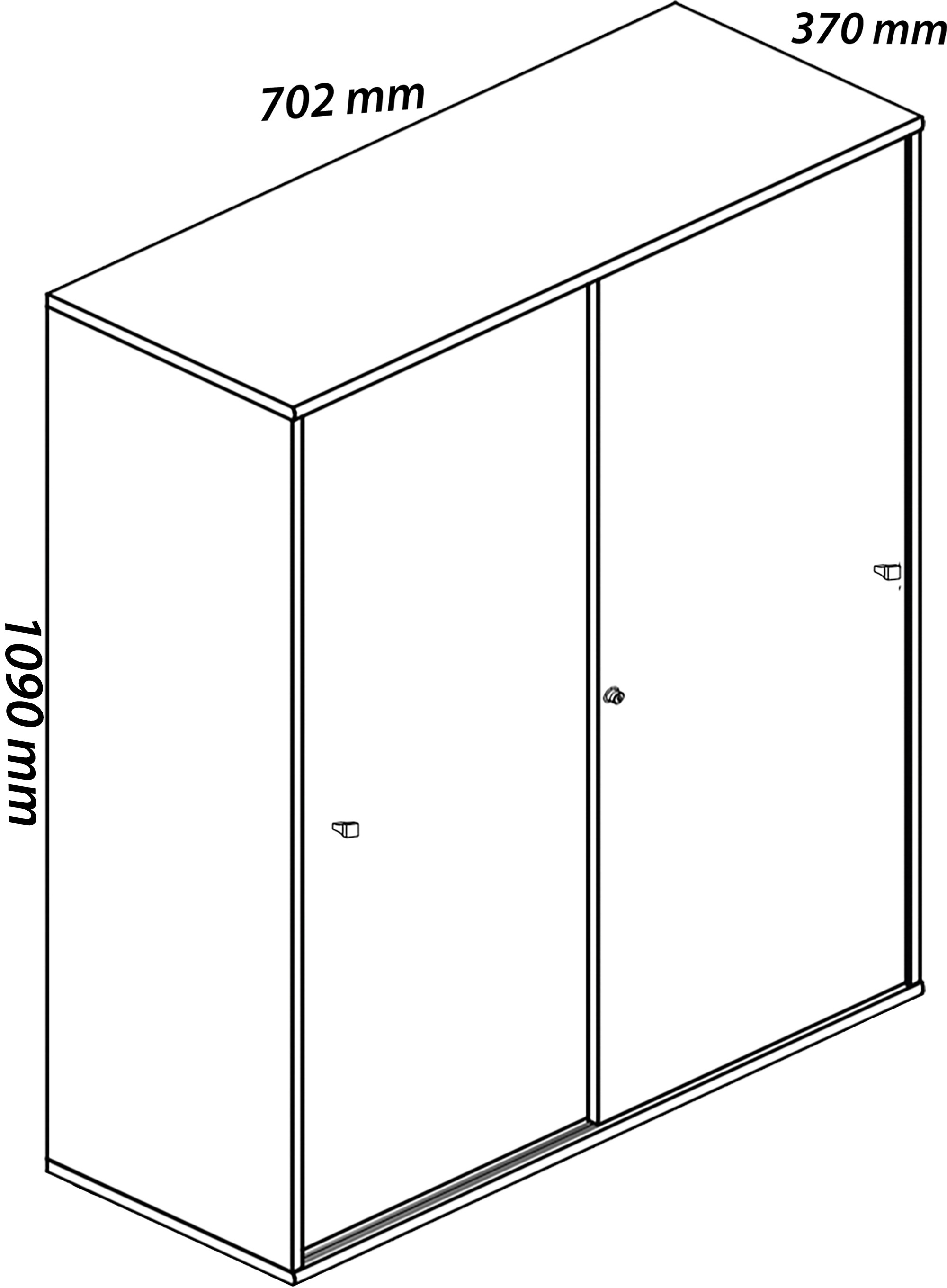 VCM Aktenschrank »VCM Büroschrank mit 3 Fächern | moderner Aktenschrank mit Schiebetüren | Maße ca. B. 70 x H. 111 x T. 40 cm ¿ Lona 3-Fach«, (1 St.)