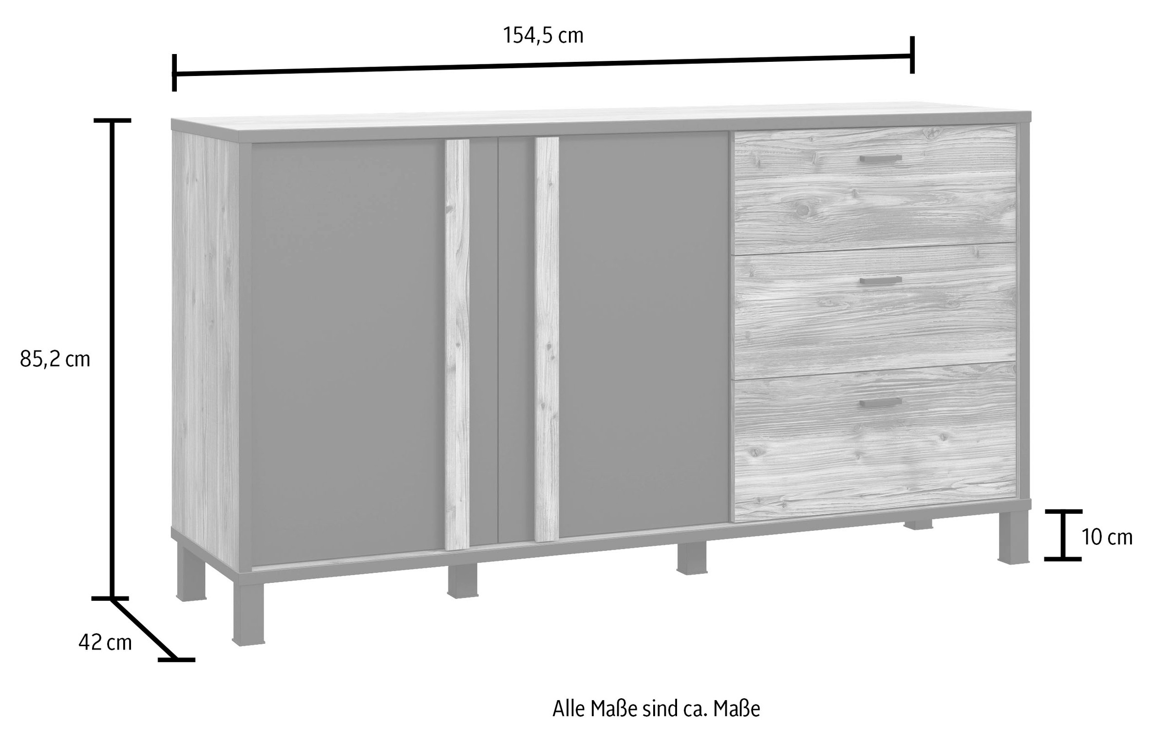 FORTE Sideboard »Hayato«, Breite ca. 154 cm