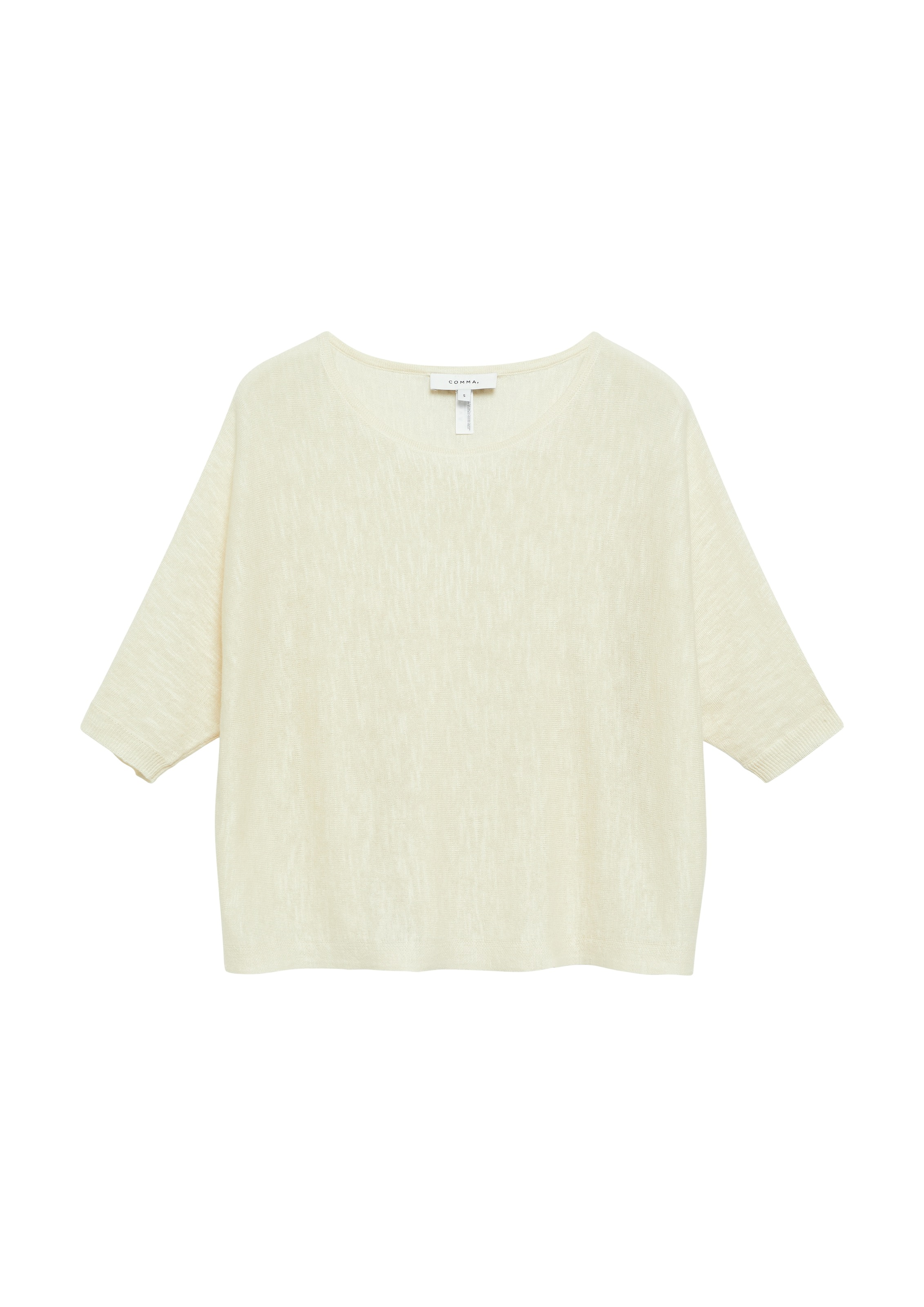 Comma Women's Short Sleeve Knit Pullover White L 5