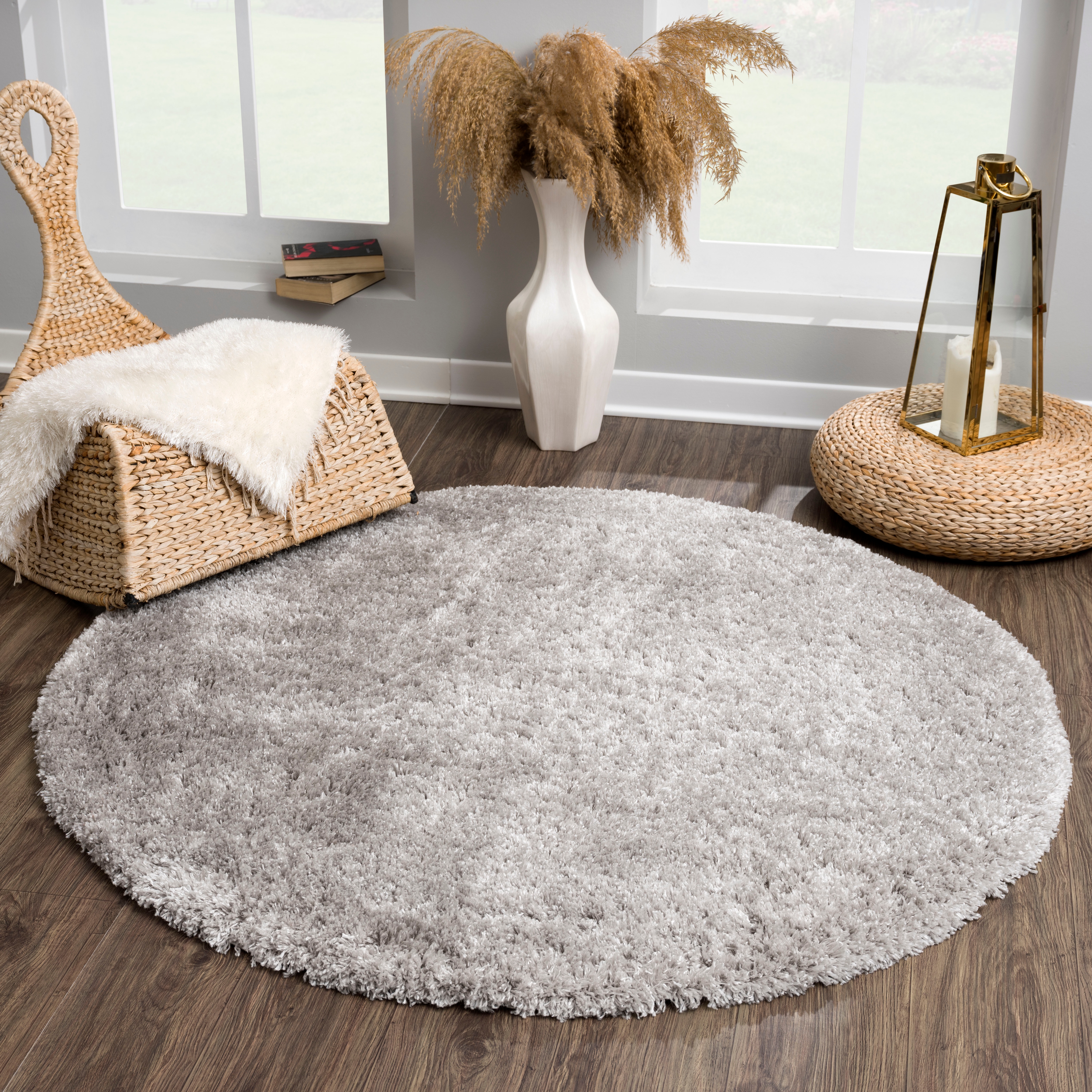 Sanat Hochflor-Teppich "Porto, auch als Läufer und in Rund erhältlich" rund 45 mm Höhe Wohnzimmer, Langflor, Shaggy,weich
