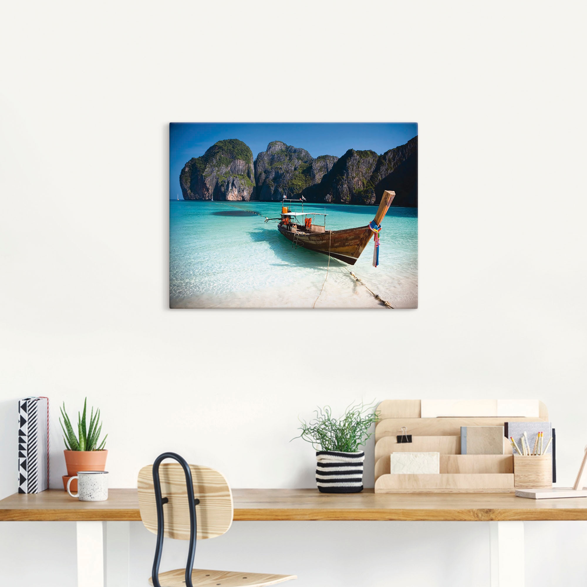 Artland Wandbild "Maya Bay, Koh Phi Phi Leh, Thailand", Boote & Schiffe, (1 günstig online kaufen