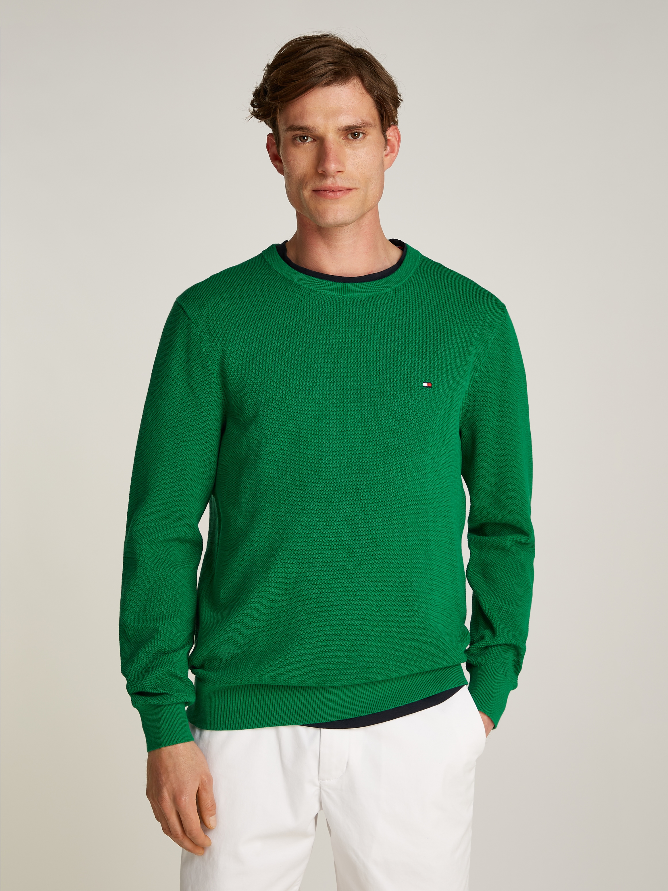 Tommy Hilfiger Rundhalspullover "ESSENTIAL STRUCTURE CREW NECK mit Struktur günstig online kaufen